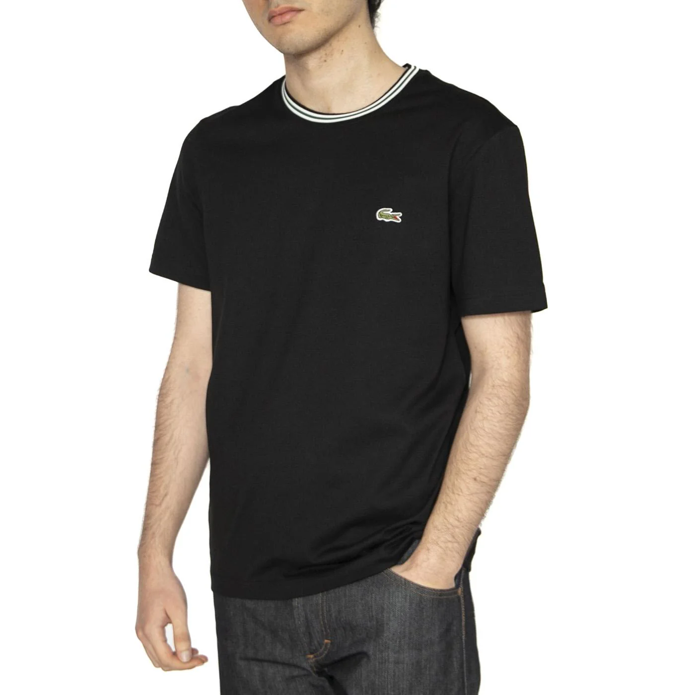 T-Shirt 031 Black - Maglietta Girocollo Uomo Nera Uomo LACOSTE
