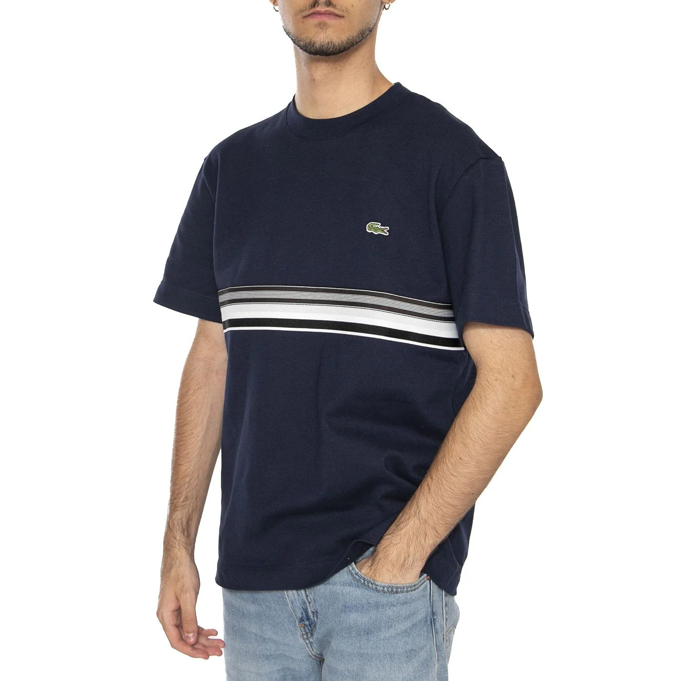 T-shirt 166 Blue - Maglietta Girocollo Uomo Blu Uomo LACOSTE - Image 2