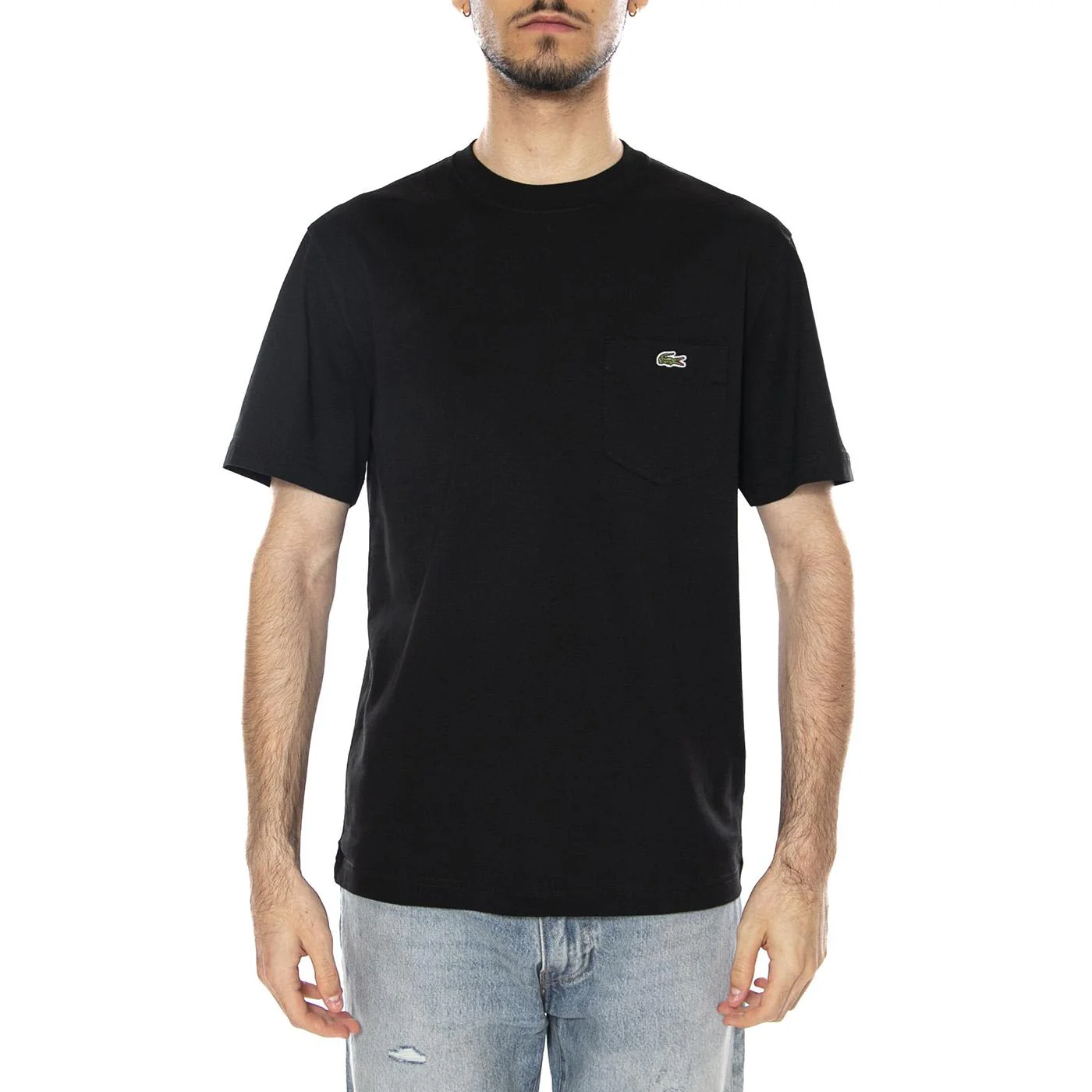 T-SHIRT BLACK - Maglietta Girocollo Uomo Nera Uomo LACOSTE - Image 2