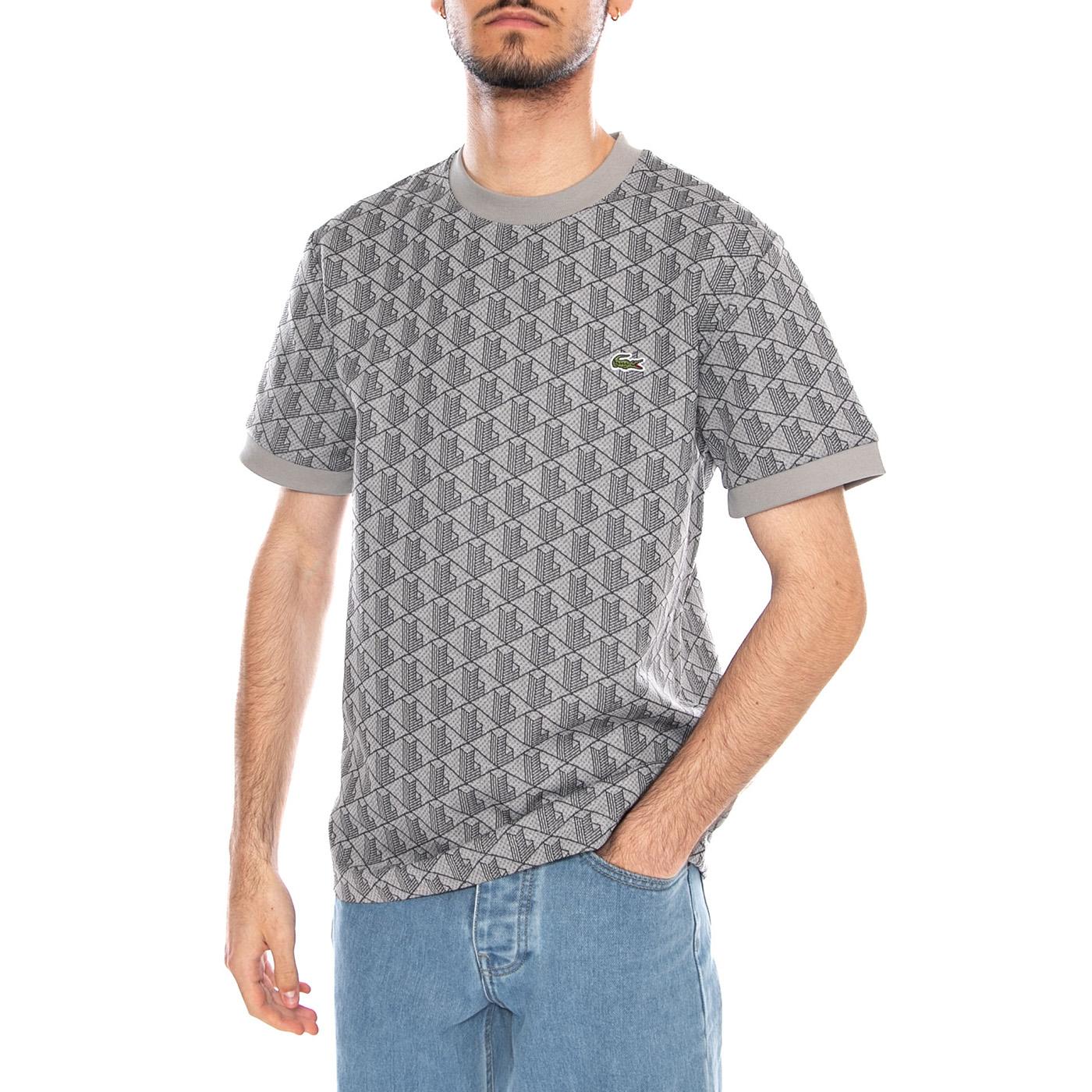 T-Shirt Multi Logo Lacoste - Maglietta Girocollo Uomo Multicolore  Uomo LACOSTE