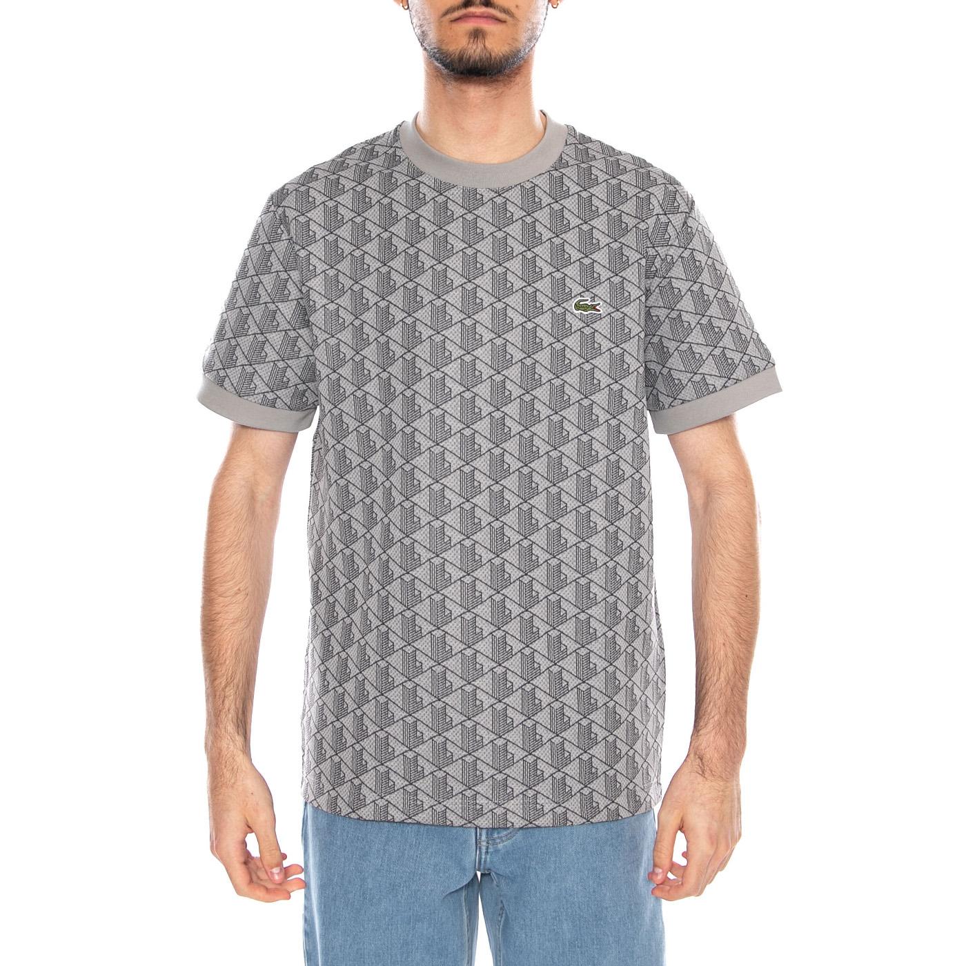 T-Shirt Multi Logo Lacoste - Maglietta Girocollo Uomo Multicolore  Uomo LACOSTE - Image 2