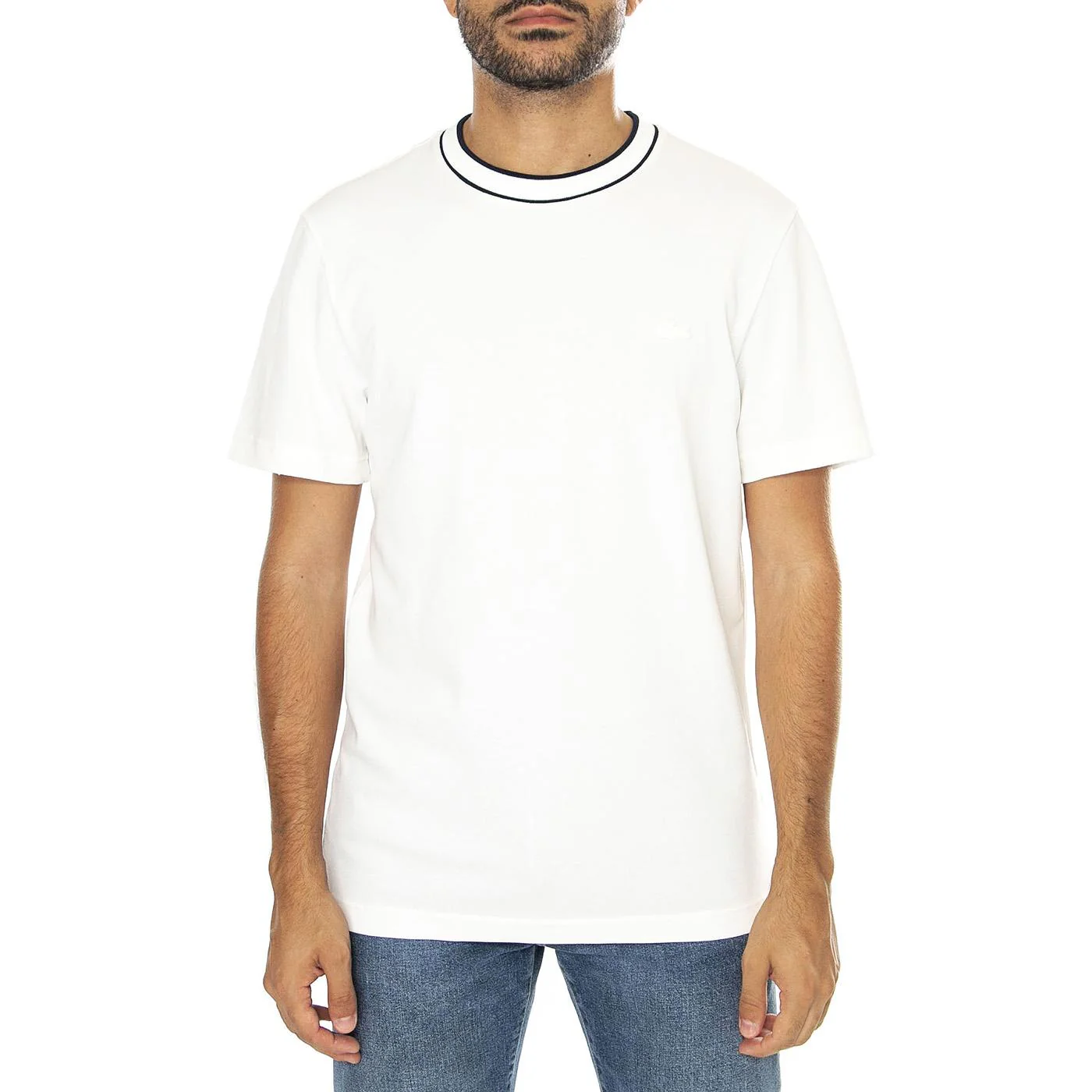 T-Shirt TH8174-70V - Maglietta Girocollo Uomo Bianca  Uomo LACOSTE - Image 2