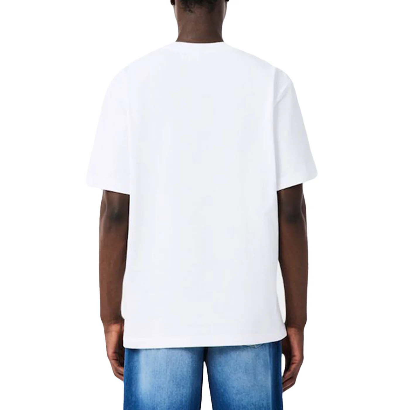 T-SHIRT WHITE - Maglietta Girocollo Uomo Bianca con Logo Lacoste a Contrasto Uomo LACOSTE - Image 2