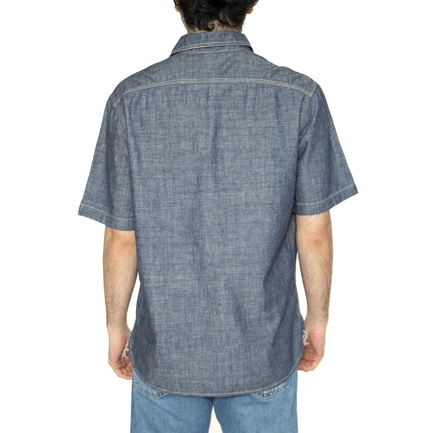 101 SS Worker Shirt Rinse Chambray - Camicia Maniche Corte Uomo Blu  Uomo LEE - Image 3