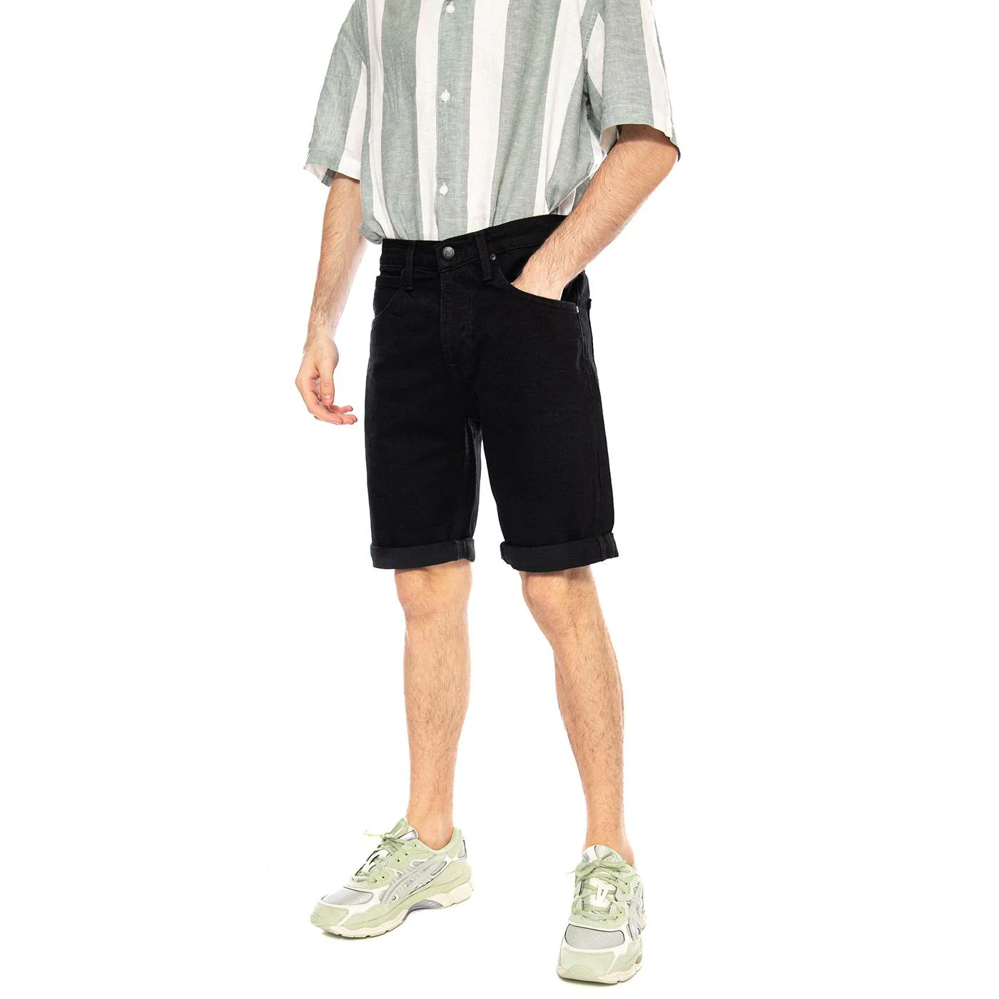 5 Pocket Short Clean Black - Bermuda Denim Jeans Uomo Neri  Uomo LEE