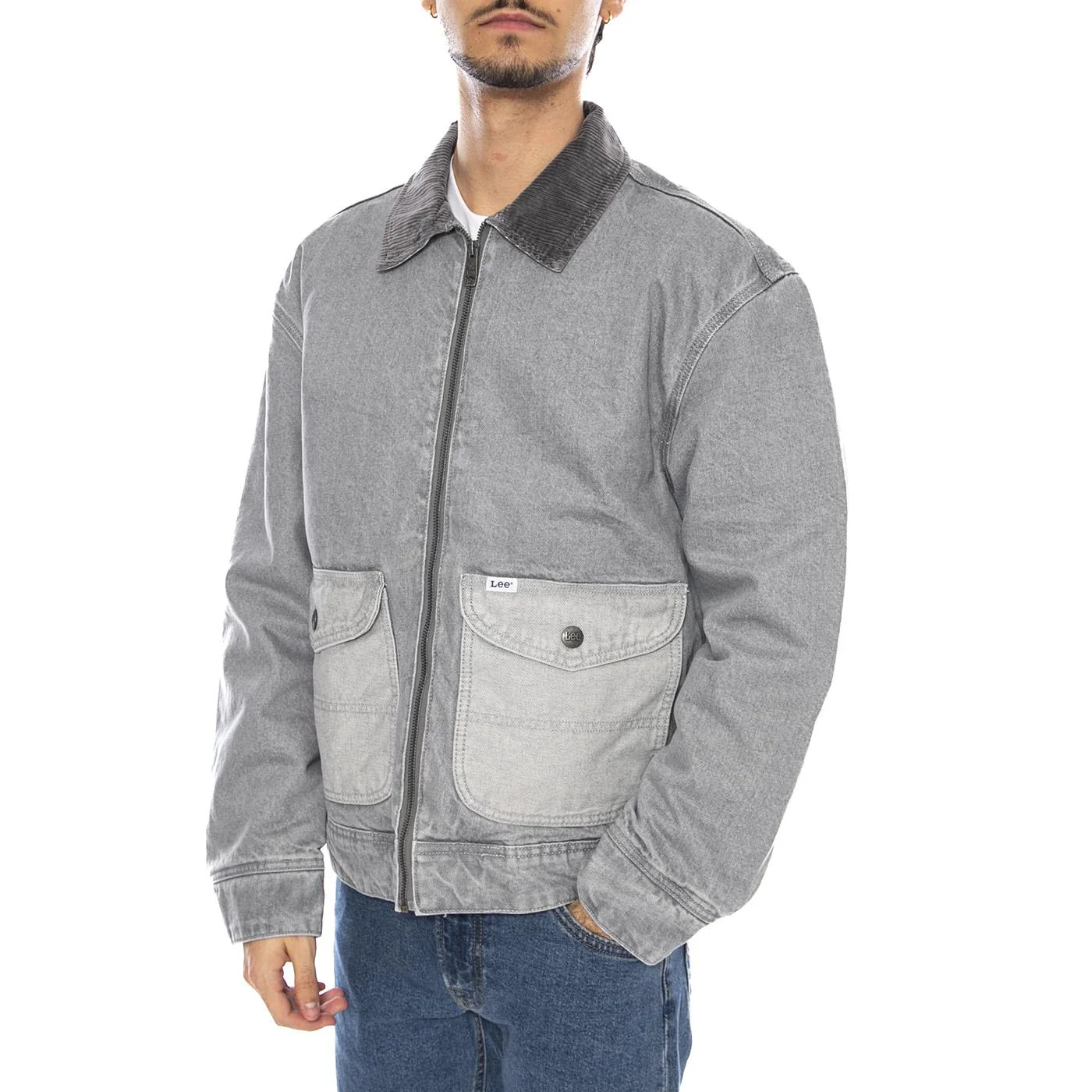 91U Utility Jacket Geminy Grey - Giacca Denim Jeans Uomo Grigia Uomo LEE