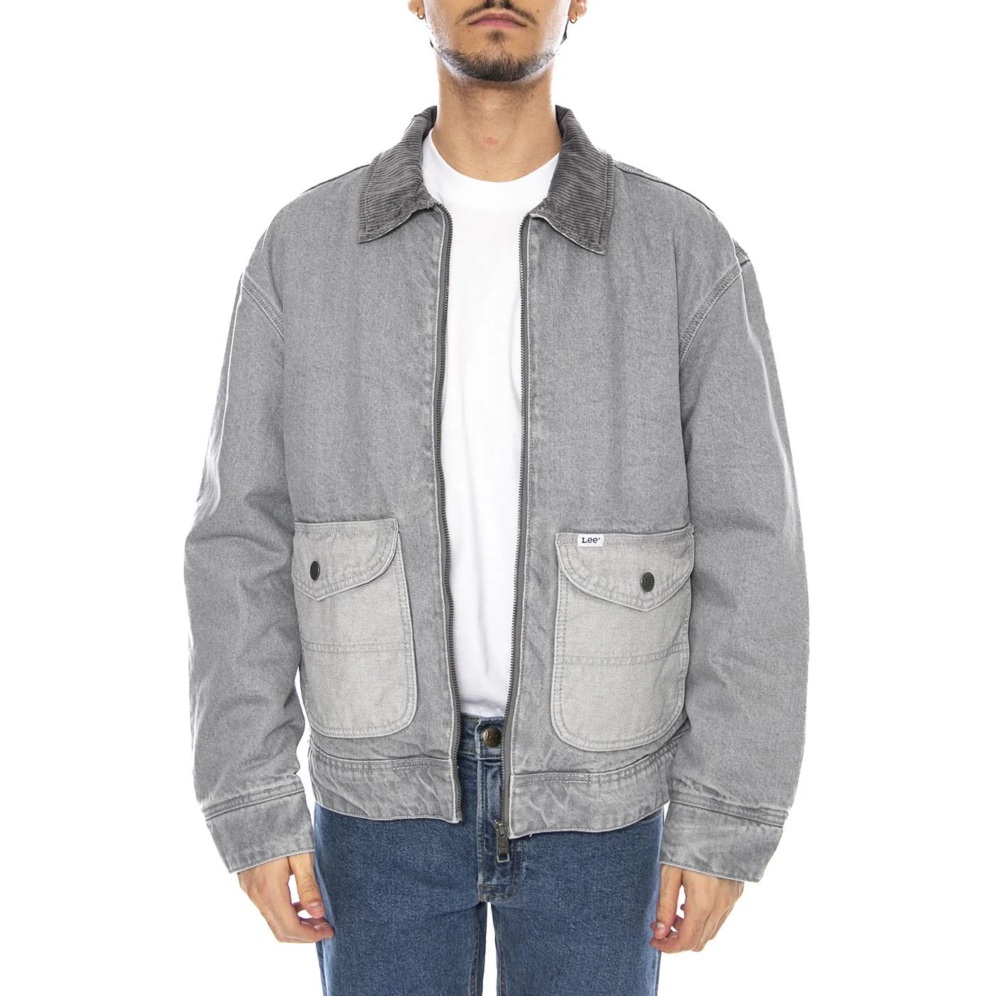 91U Utility Jacket Geminy Grey - Giacca Denim Jeans Uomo Grigia Uomo LEE - Image 2