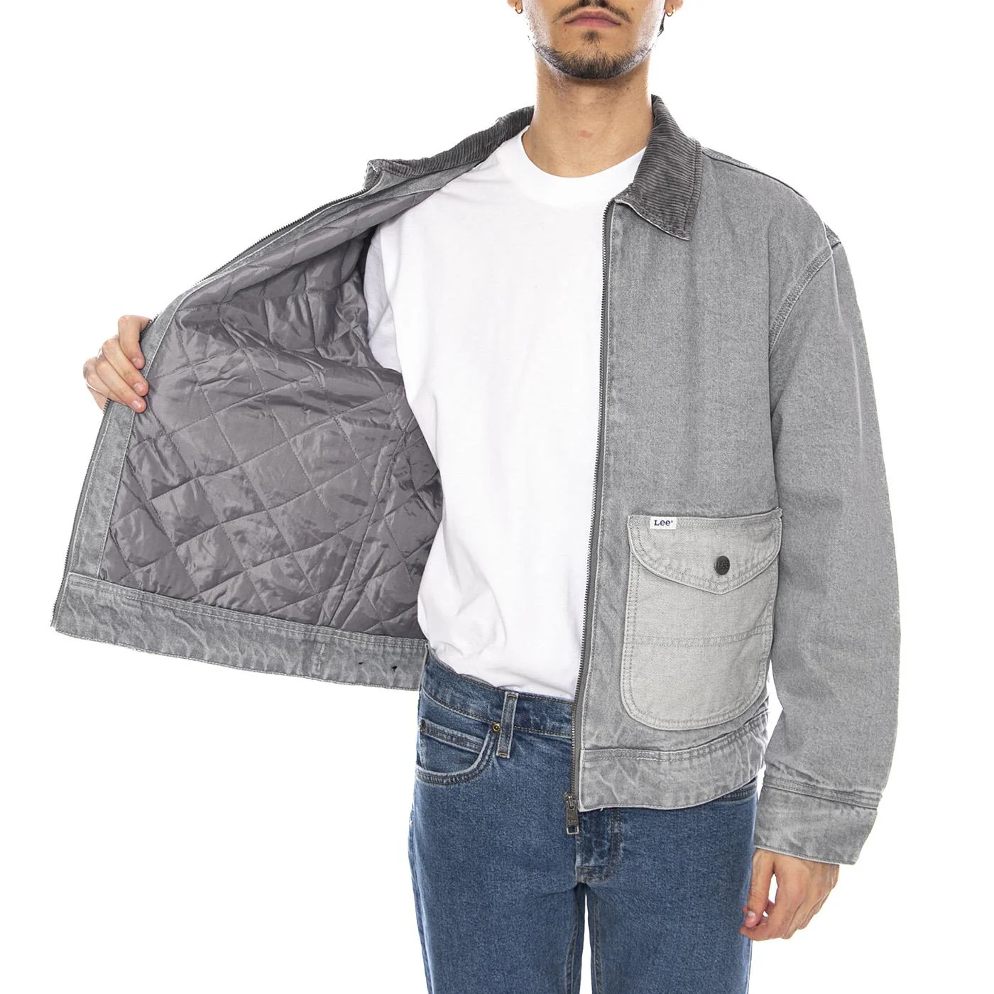 91U Utility Jacket Geminy Grey - Giacca Denim Jeans Uomo Grigia Uomo LEE - Image 4