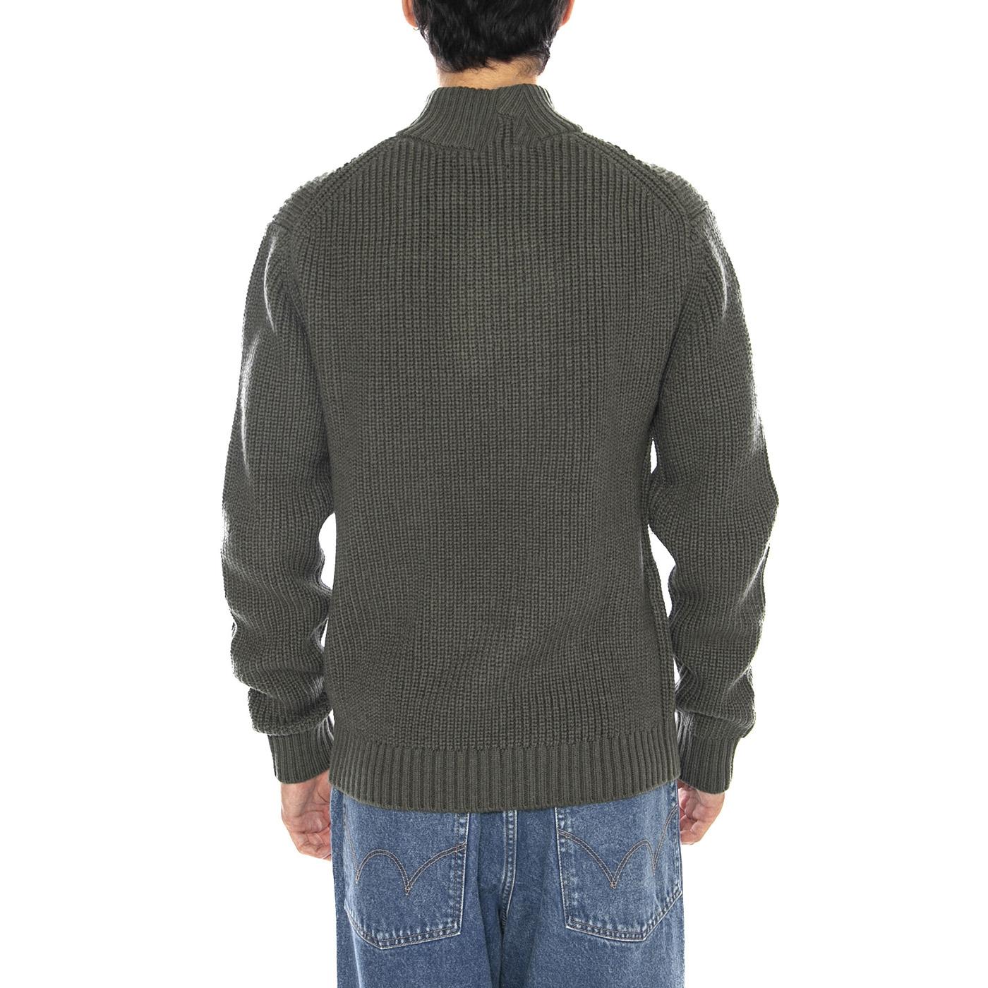 Clean Half Zip Knit Olive Gray - Maglione Collo Alto Uomo Grigio  Uomo LEE - Image 3