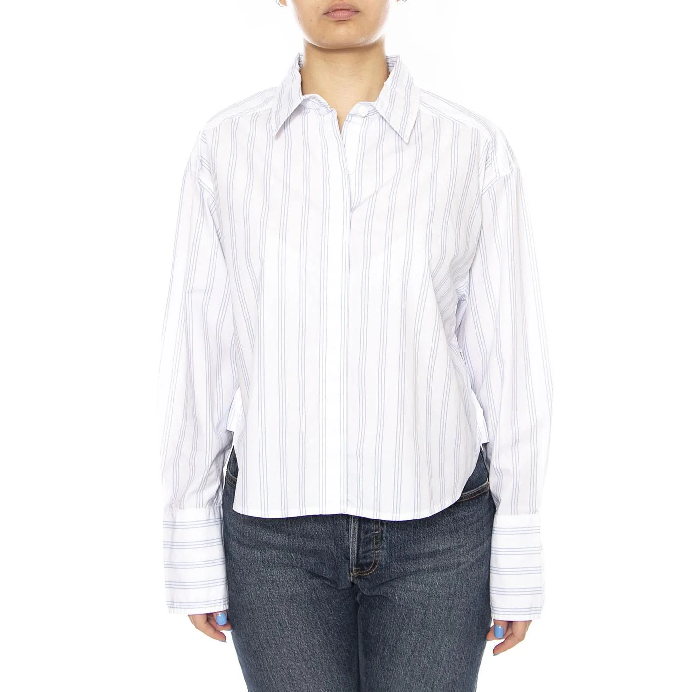 CUFFED SHIRT HALOGEN STRIPE - Camicia Donna Bianca Donna LEE - Image 2