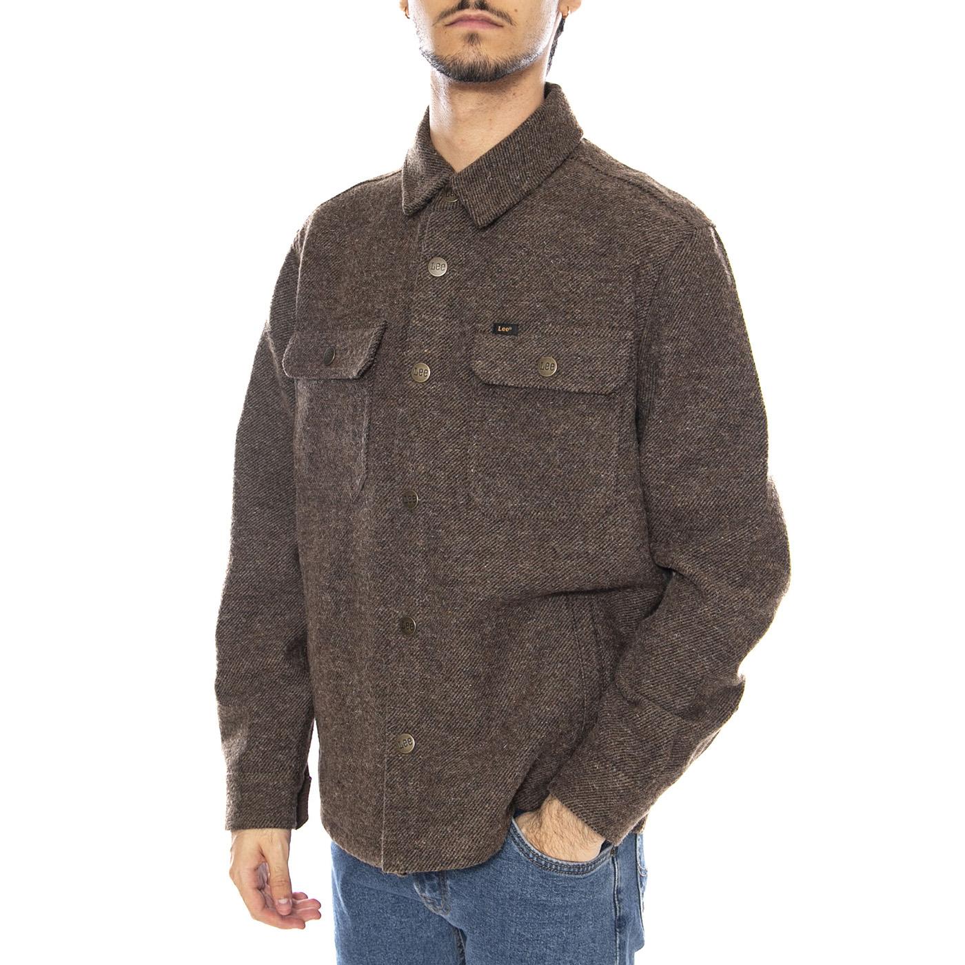 Overshirt Brwon Jaspe - Giacca Sovracanicia Uomo Marrone Uomo LEE