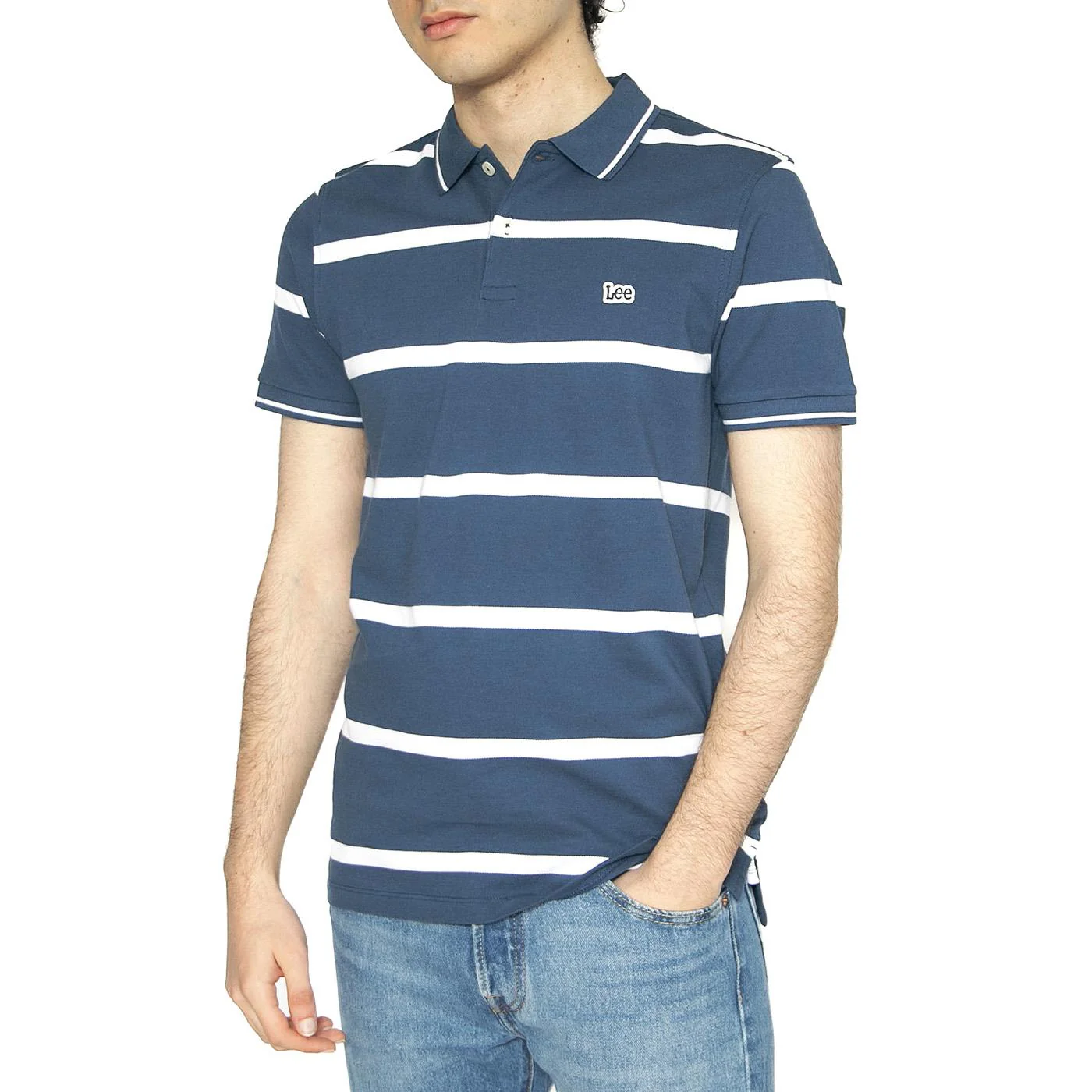 Piquet Polo Orion Stripe - Polo Uomo Blu  Uomo LEE