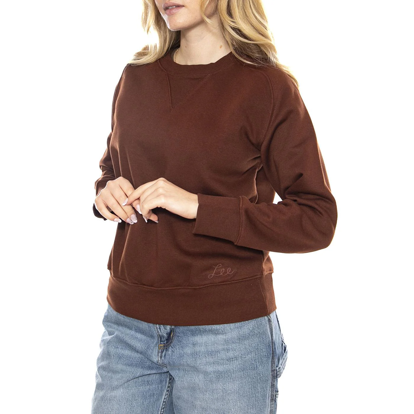 Raglan Crew SWS Luxe Brown -- Maglione Donna Marrone Donna LEE