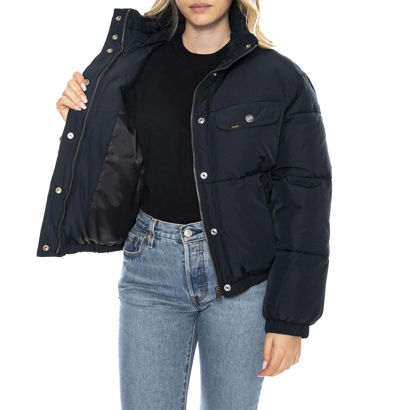 Rider Puffer Jacket Black -- Giacca Piumino Donna Nero Donna LEE - Image 4