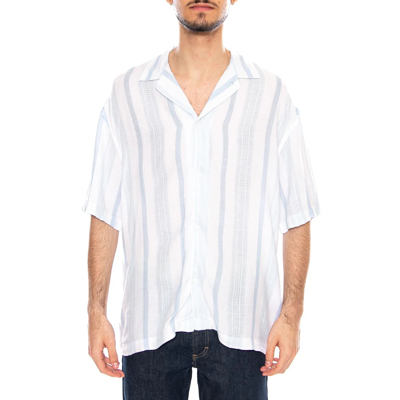 RLX Resort Shirt Beau Blue Stripe White - Camicia Maniche Corte Uomo Bianca / Blu Uomo LEE - Image 2