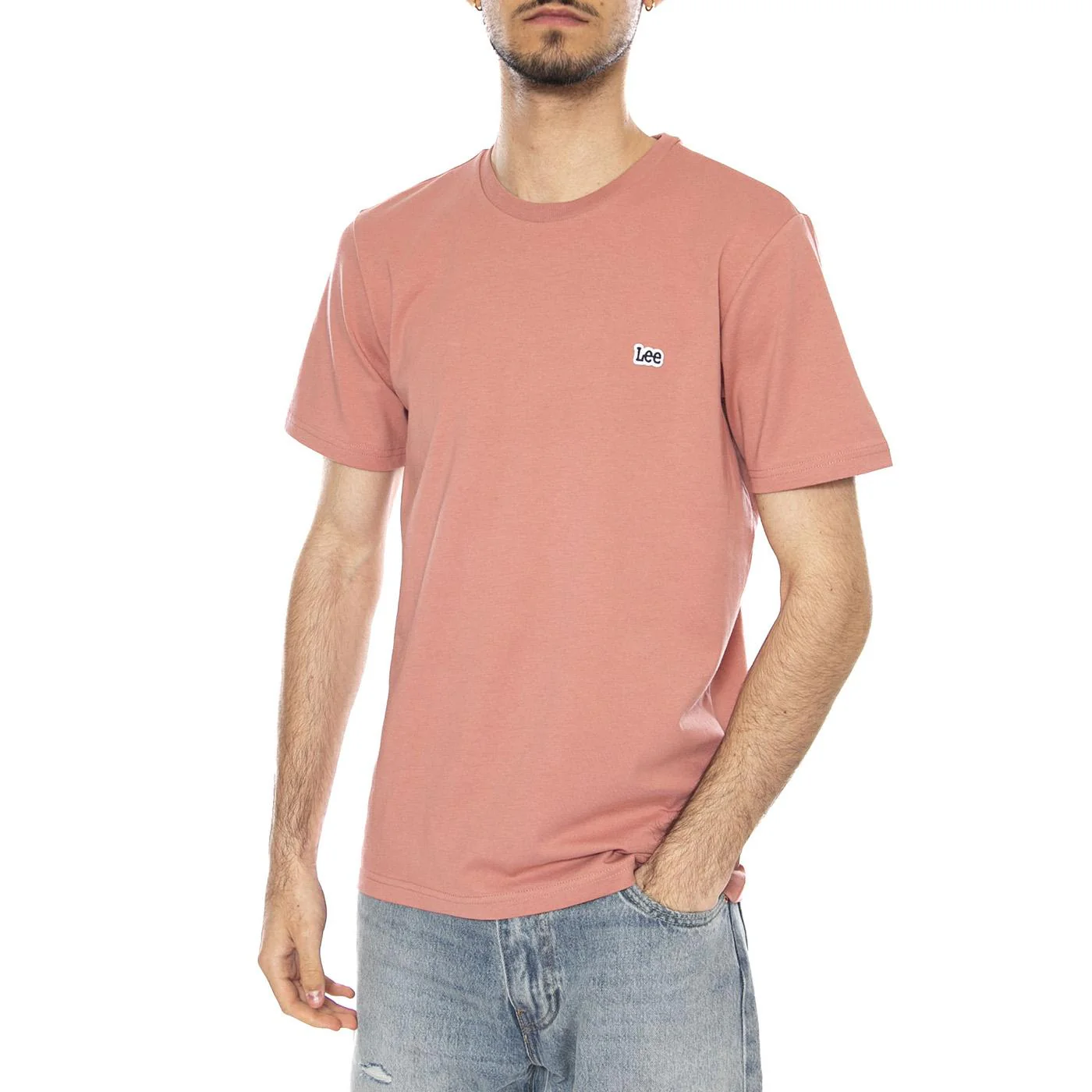 SS PATCH LOGO TEE MALLORY - Maglietta Girocollo Uomo Rosa  Uomo LEE