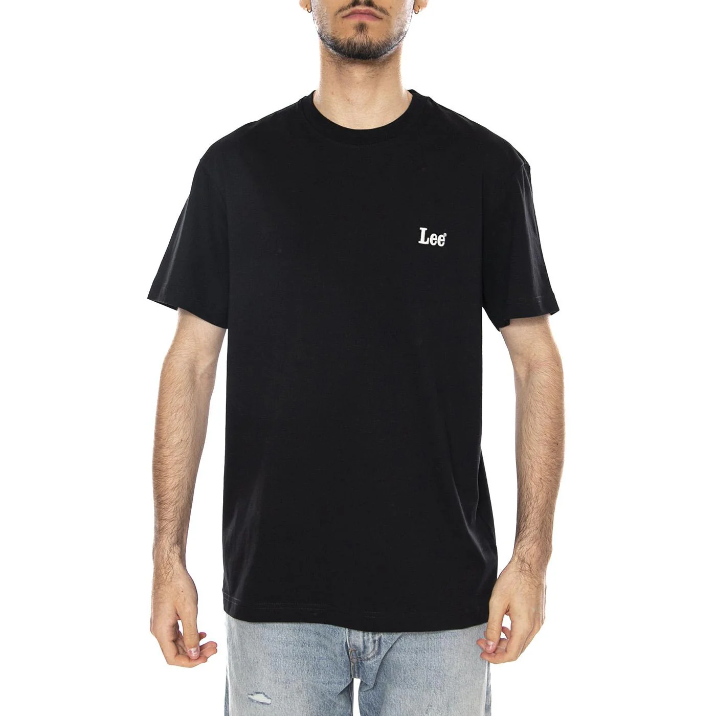 SS SMALL LOGO TEE BLACK - Maglietta Girocollo Uomo Nera Uomo LEE - Image 2