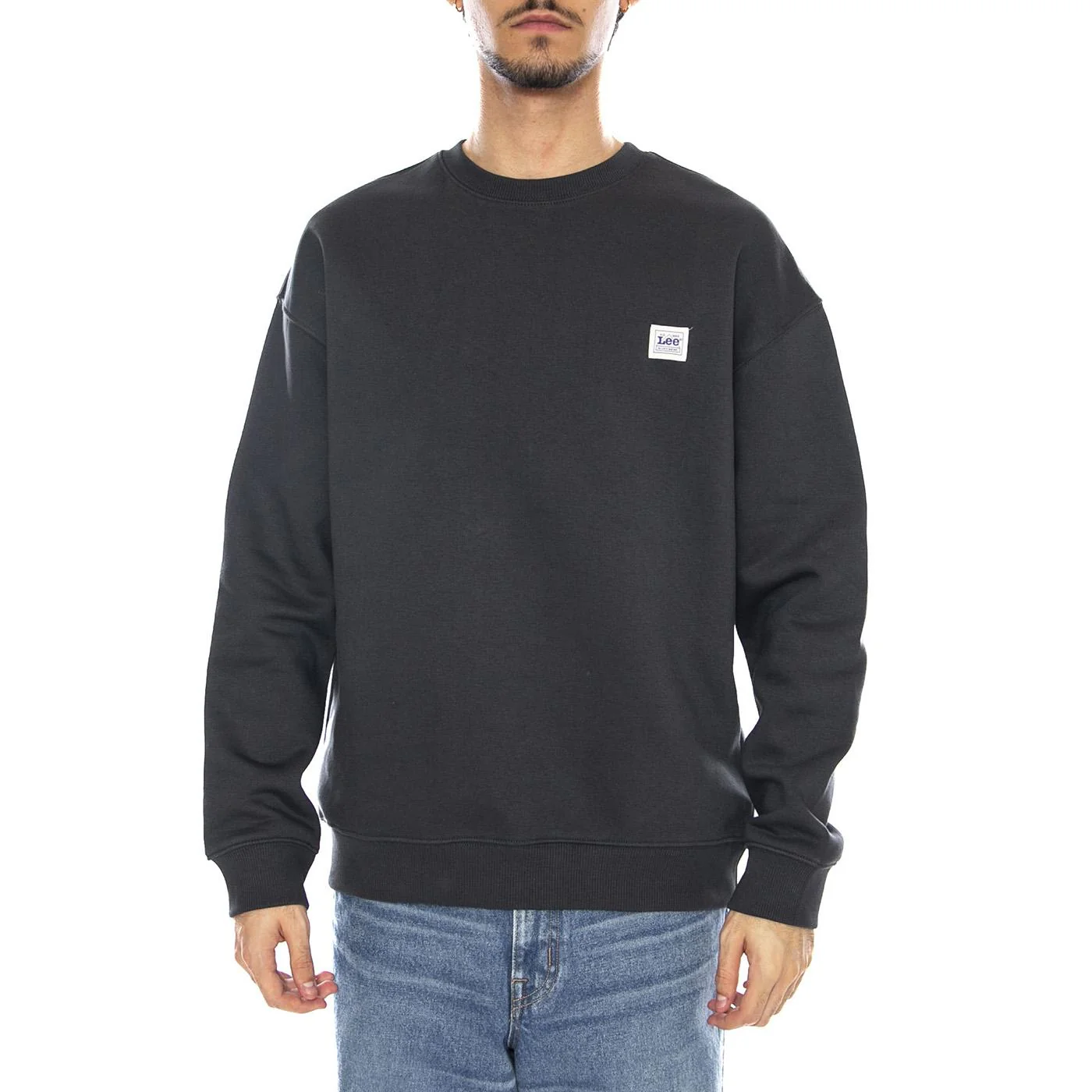 Workwear SWS Washed Black Sweat - Felpa Girocollo Uomo Nera Uomo LEE - Image 2