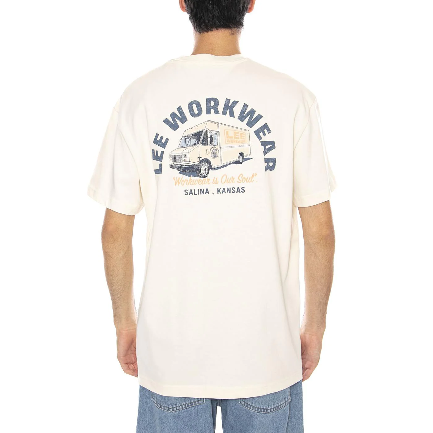 WW Graphic Tee Ecru - Maglietta Girocollo Uomo Panna Uomo LEE - Image 3