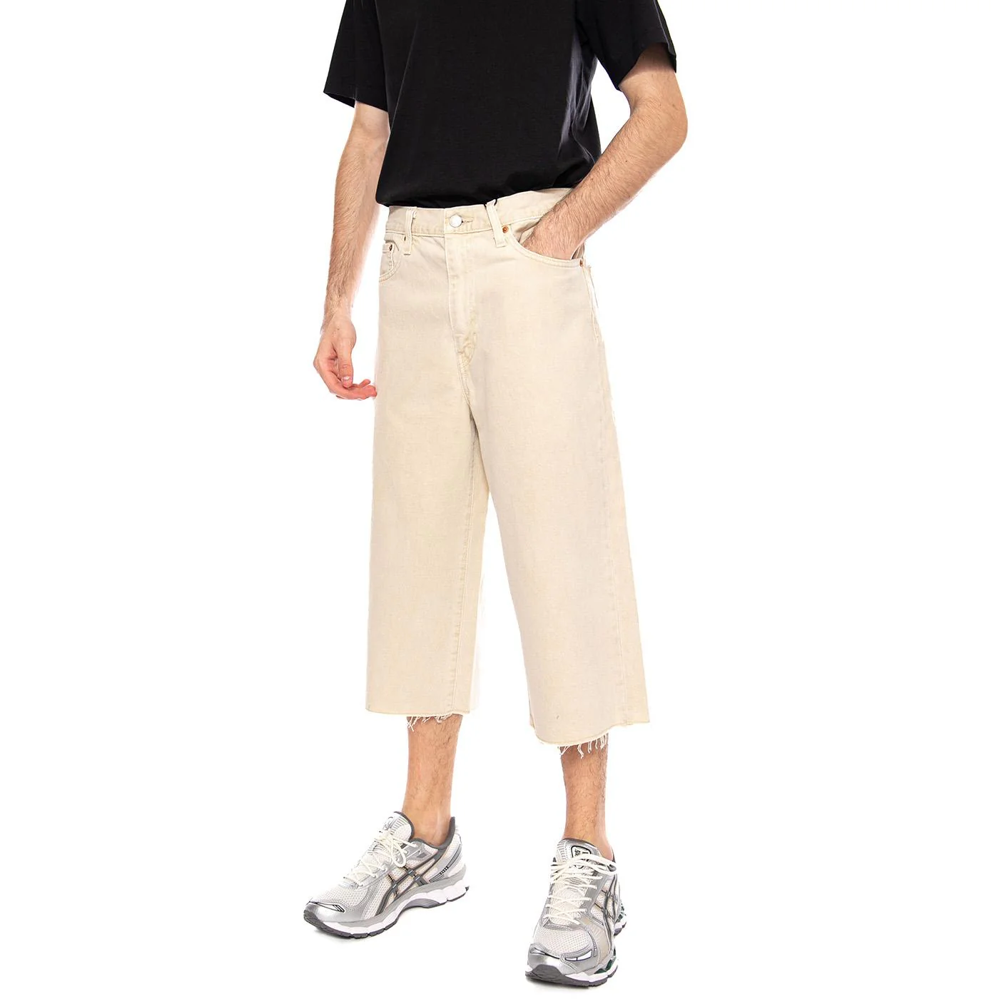 478 Baggy Capri - Ecru Goods White - Pantaloni Uomo Crema Uomo LEVIS