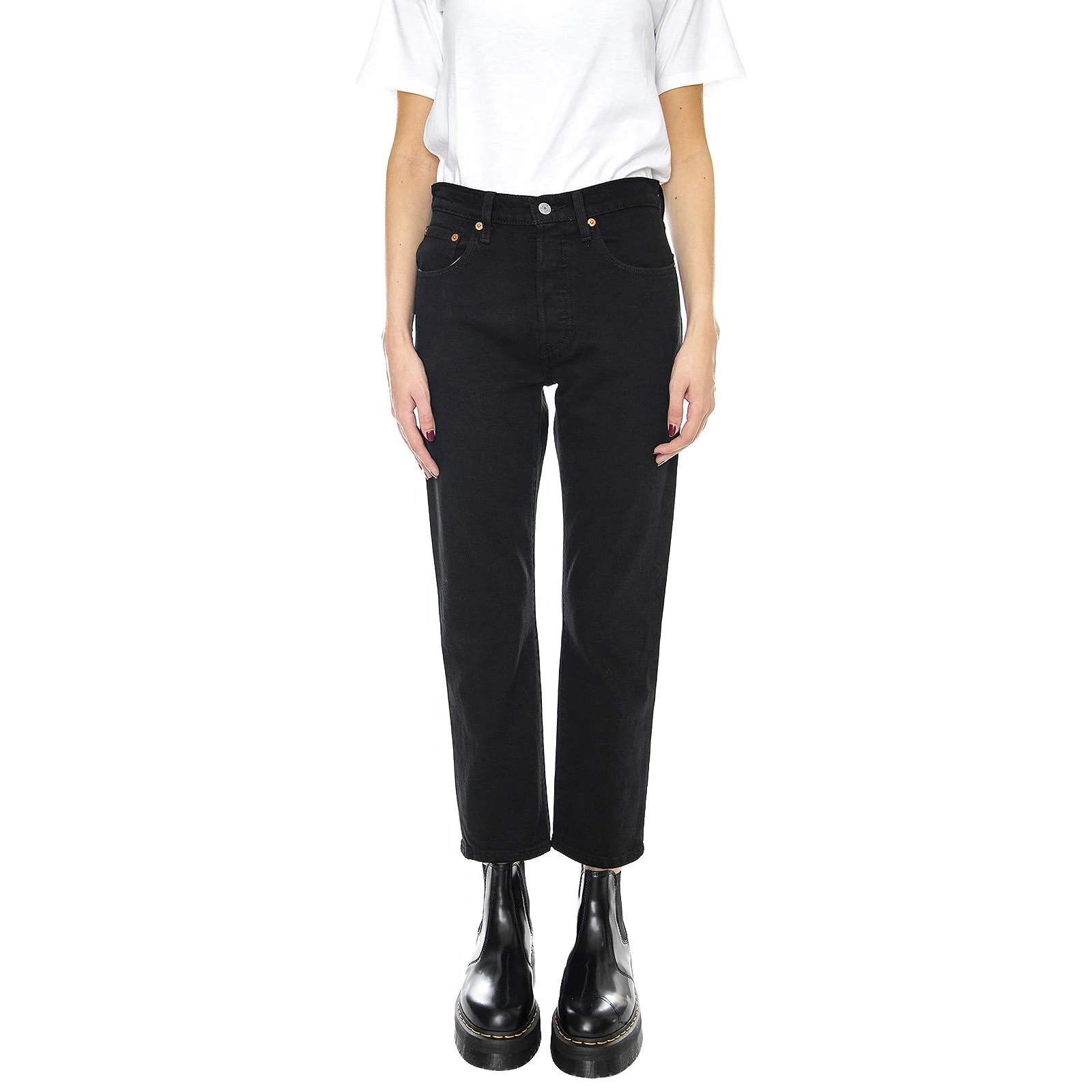 501 Crop Denim Jeans - Denim Jeans Donna Neri / Black Heart  Donna LEVIS - Image 2