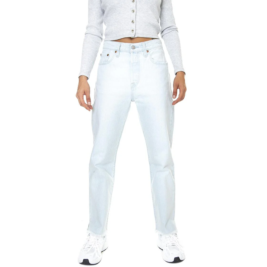 501 Crop Z5128 S Light Indigo Worn In - Pantaloni Denim Jeans Donna Blu  Donna LEVIS - Image 2