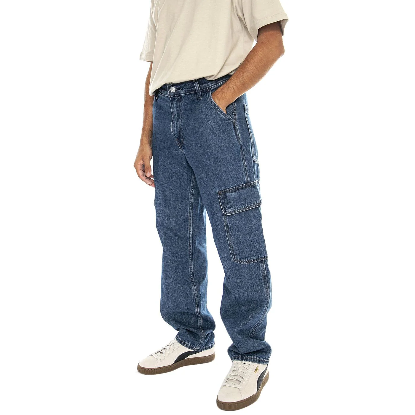 568 LOOSE STRAIGHT CARGO GET INVOLVED T2 BLUE - Pantaloni Denim Jeans Uomo Blu  Uomo LEVIS - Image 2
