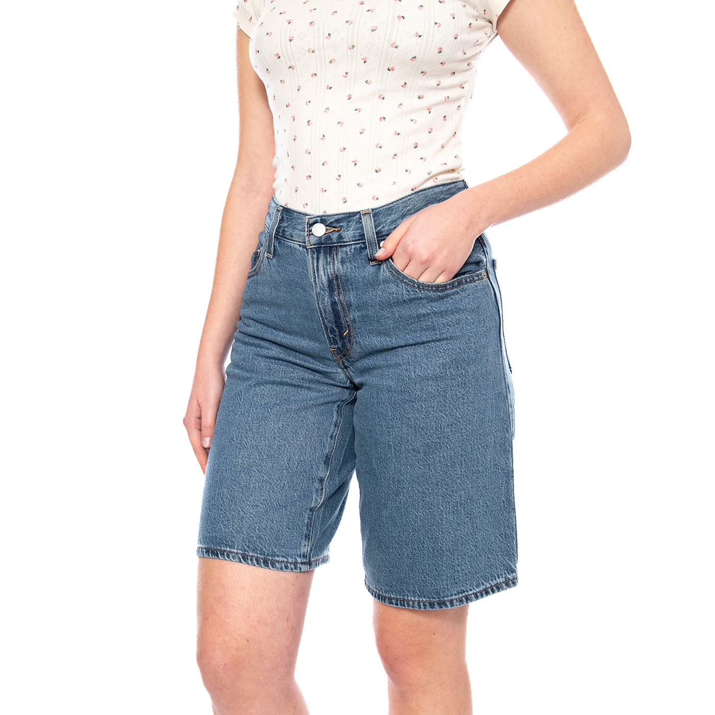 Baggy Dad Jort - We Did It - Shorts Donna Blu Donna LEVIS