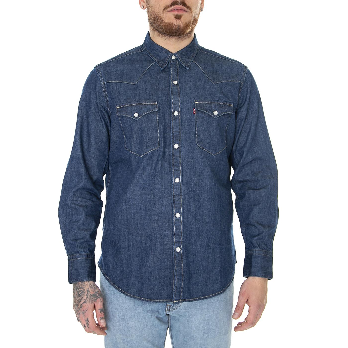 Barstow Western Standard Lower Haight Med Indigo Flat Finish - Camicia Denim Jeans Uomo Blu  Uomo LEVIS - Image 2