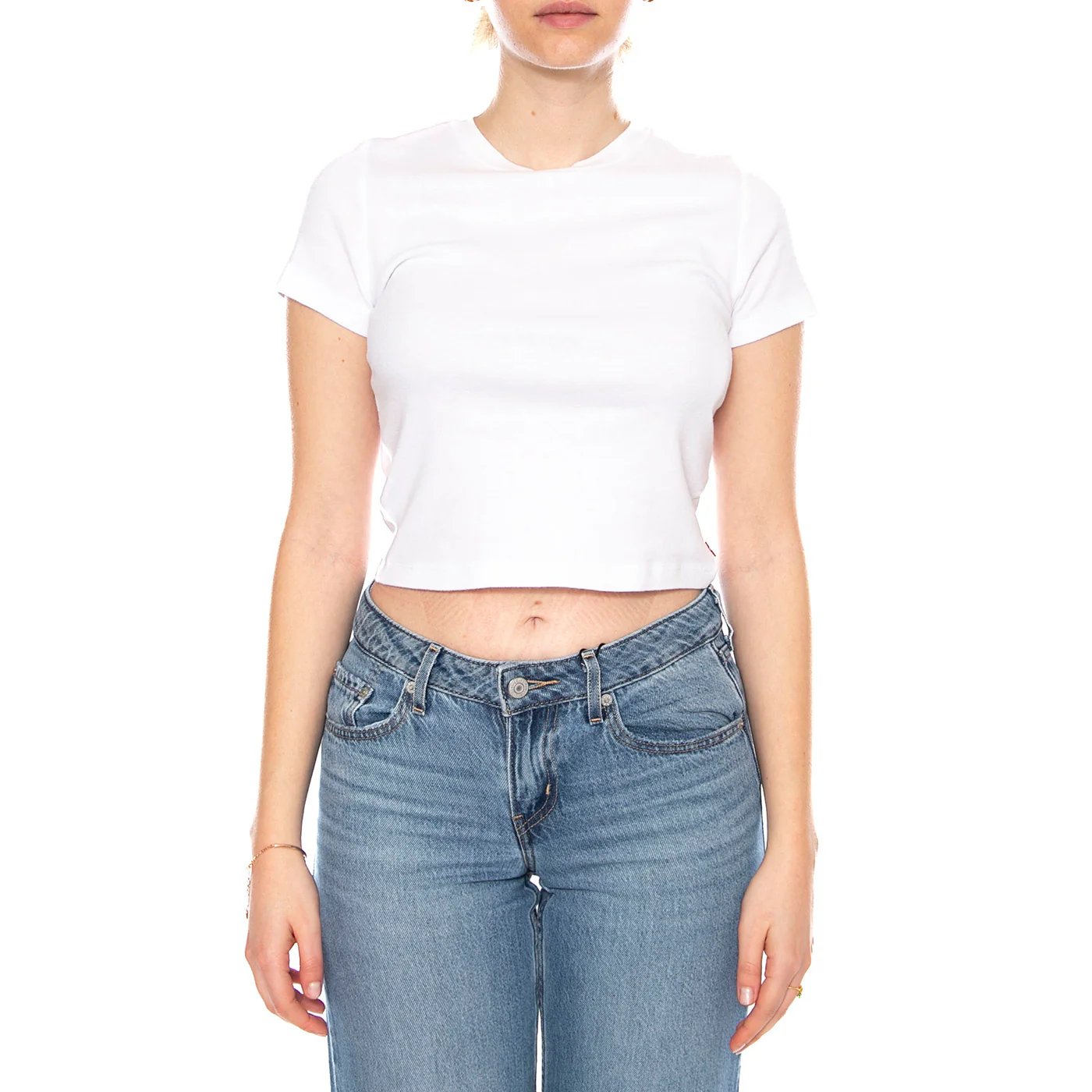 Essential Sporty Tee - White + Cotton - Maglietta Girocollo Donna Nera Donna LEVIS - Image 2