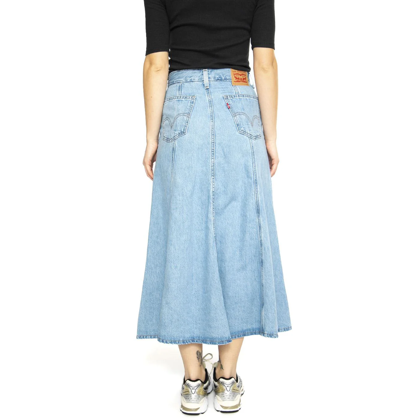 Fit And Flare Skirt Med Indigo Flat Finish - Gonna Denim Jeans Blu Donna LEVIS - Image 3
