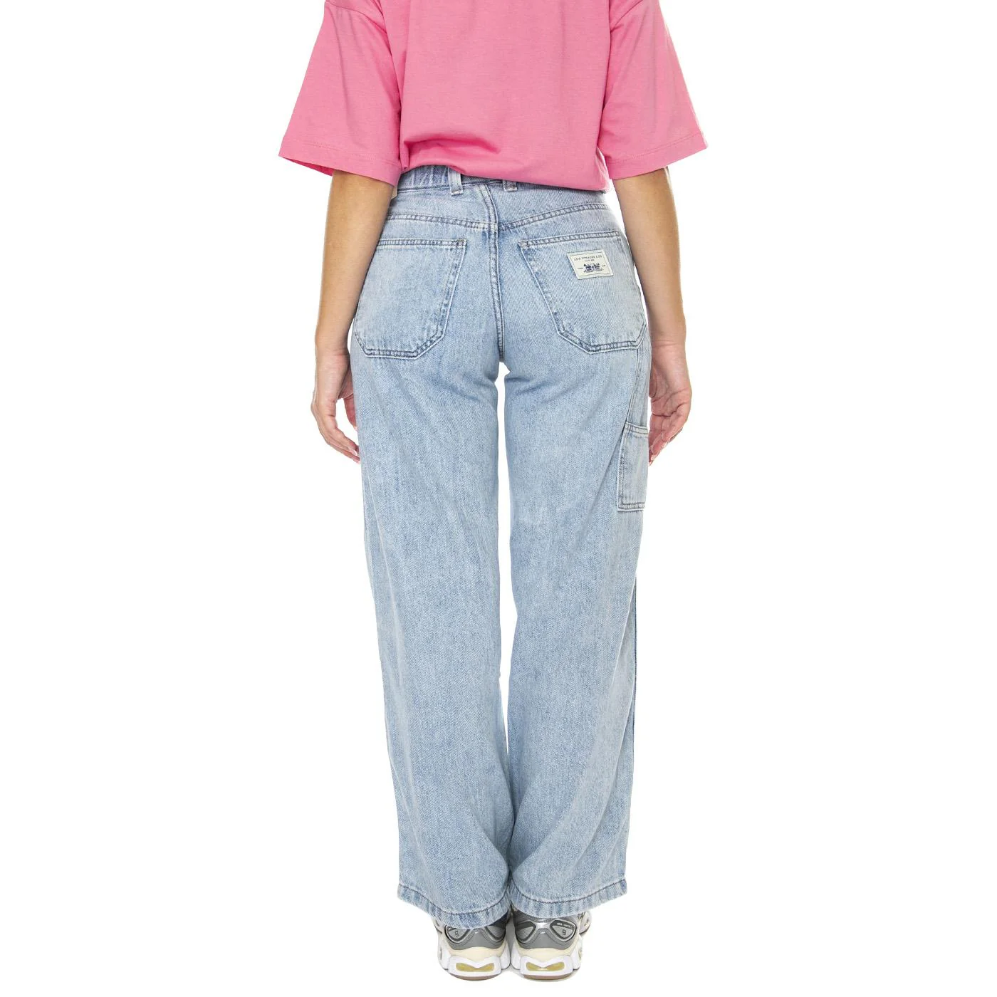 FW Baggy Carpenter Make a Difference LB Light Indigo Flat Finish - Pantaloni Denim Jeans Donna Blu  Donna LEVIS - Image 3
