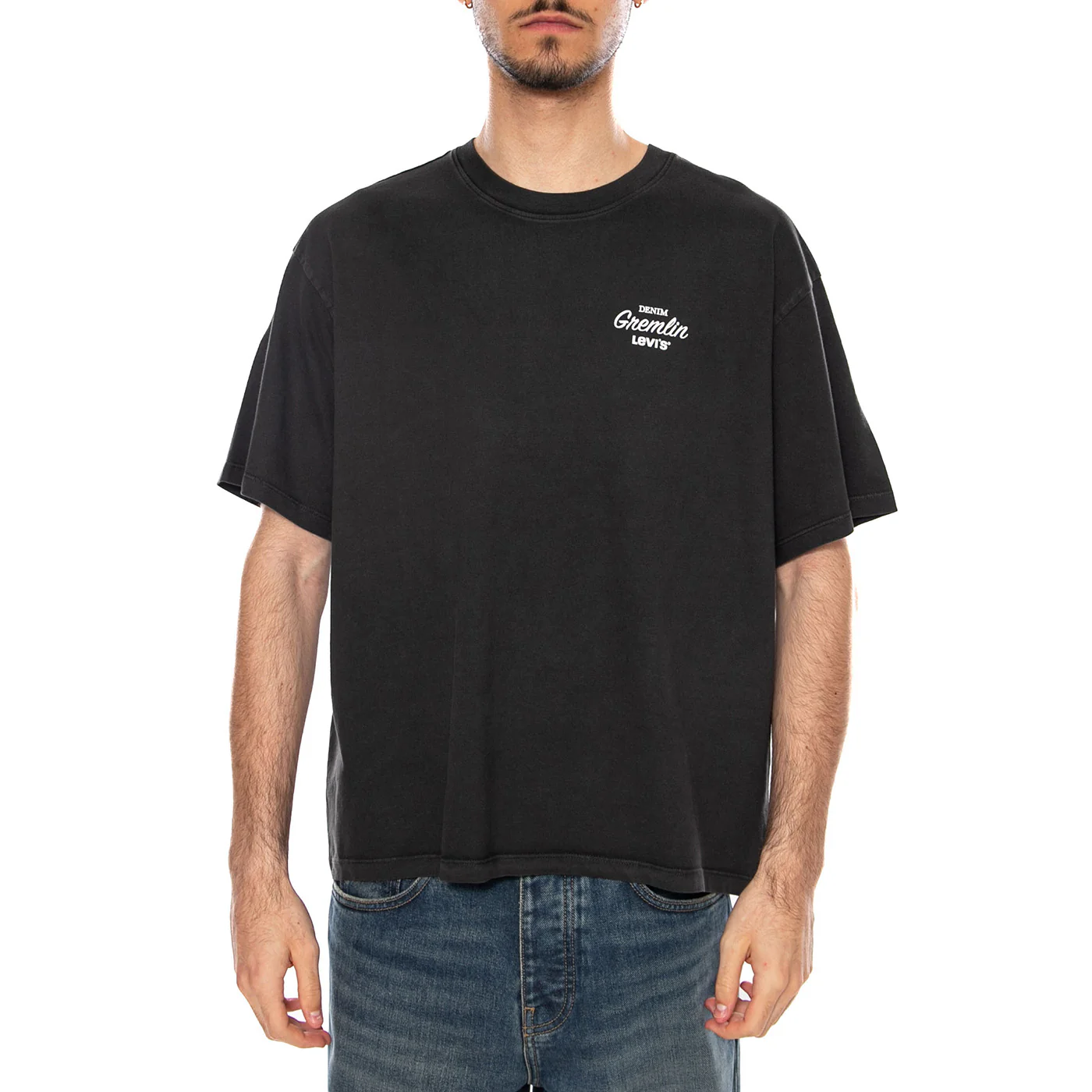 GR BOXY TEE - COASTAL CREATIVE DENIM GREMLIN JET BLACK - Maglietta Girocollo Uomo Nera Uomo LEVIS - Image 2