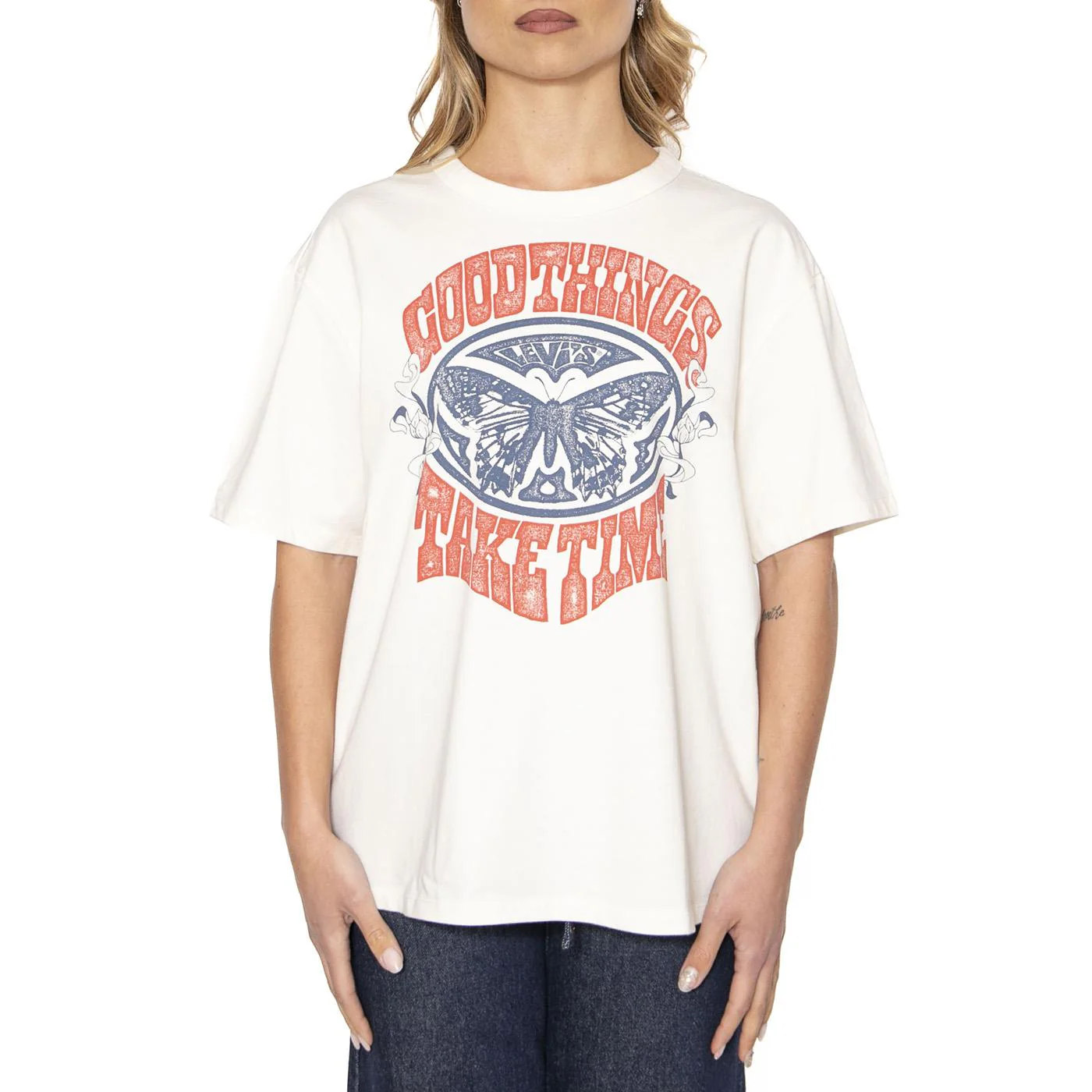 Gr Rabor Tee Good Things Take Time Egret - Maglietta Girocollo Donna Bianca  Donna LEVIS - Image 2