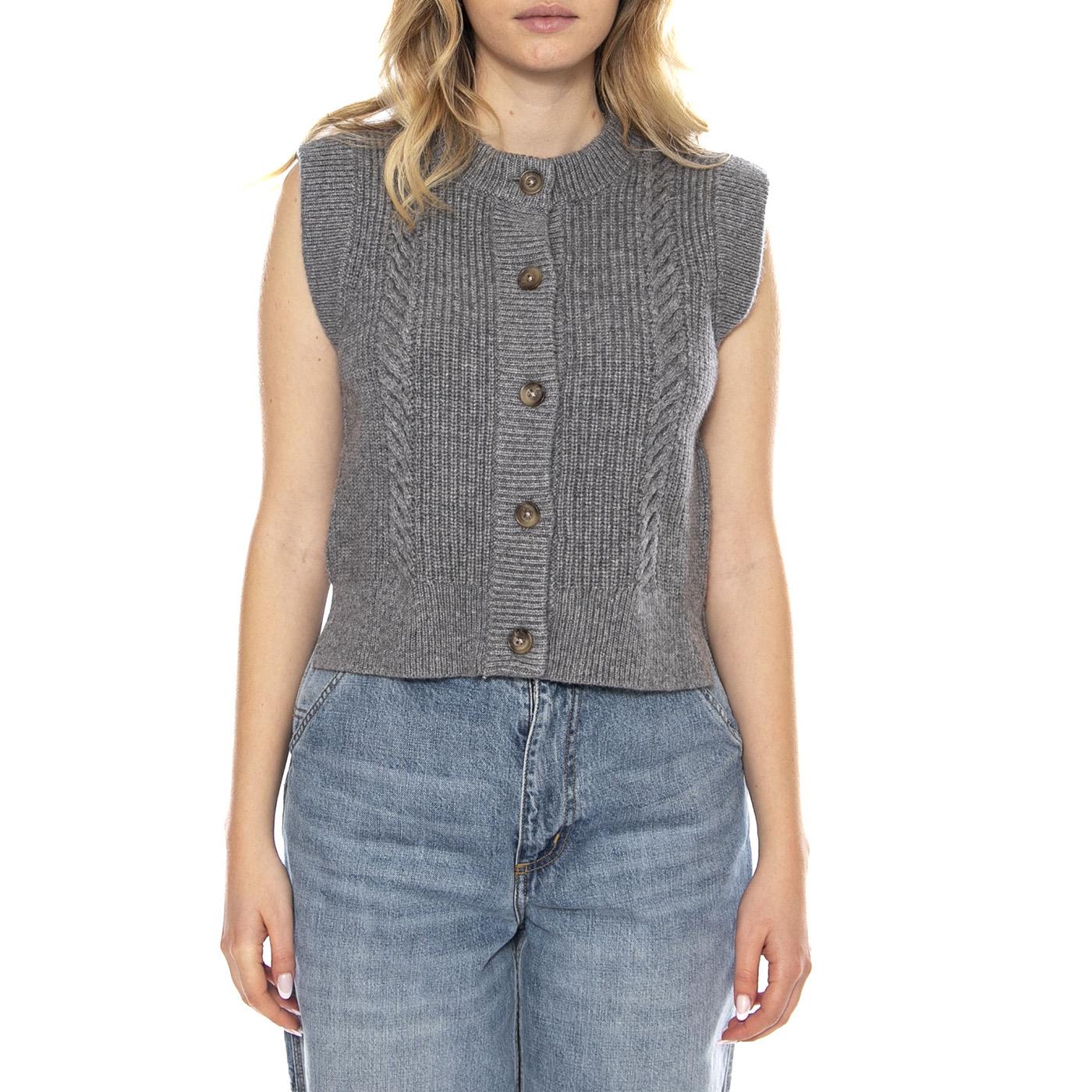 Ines Cable Sweater Vest Mid Heather Gray -- Gilet Donna Grigio Donna LEVIS - Image 2