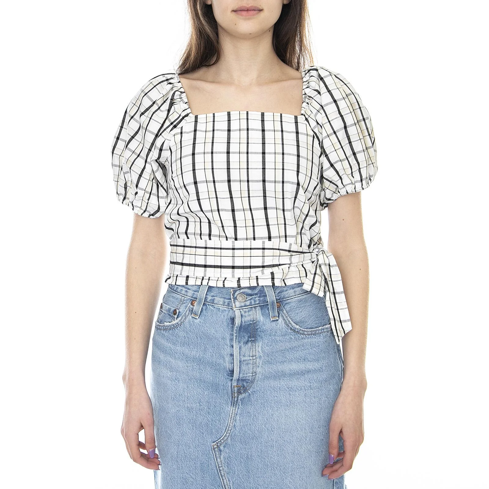 Vera Blouse - Sally Plaid / Cloud Dancer - Top Donna Multicolore  Donna LEVIS - Image 2
