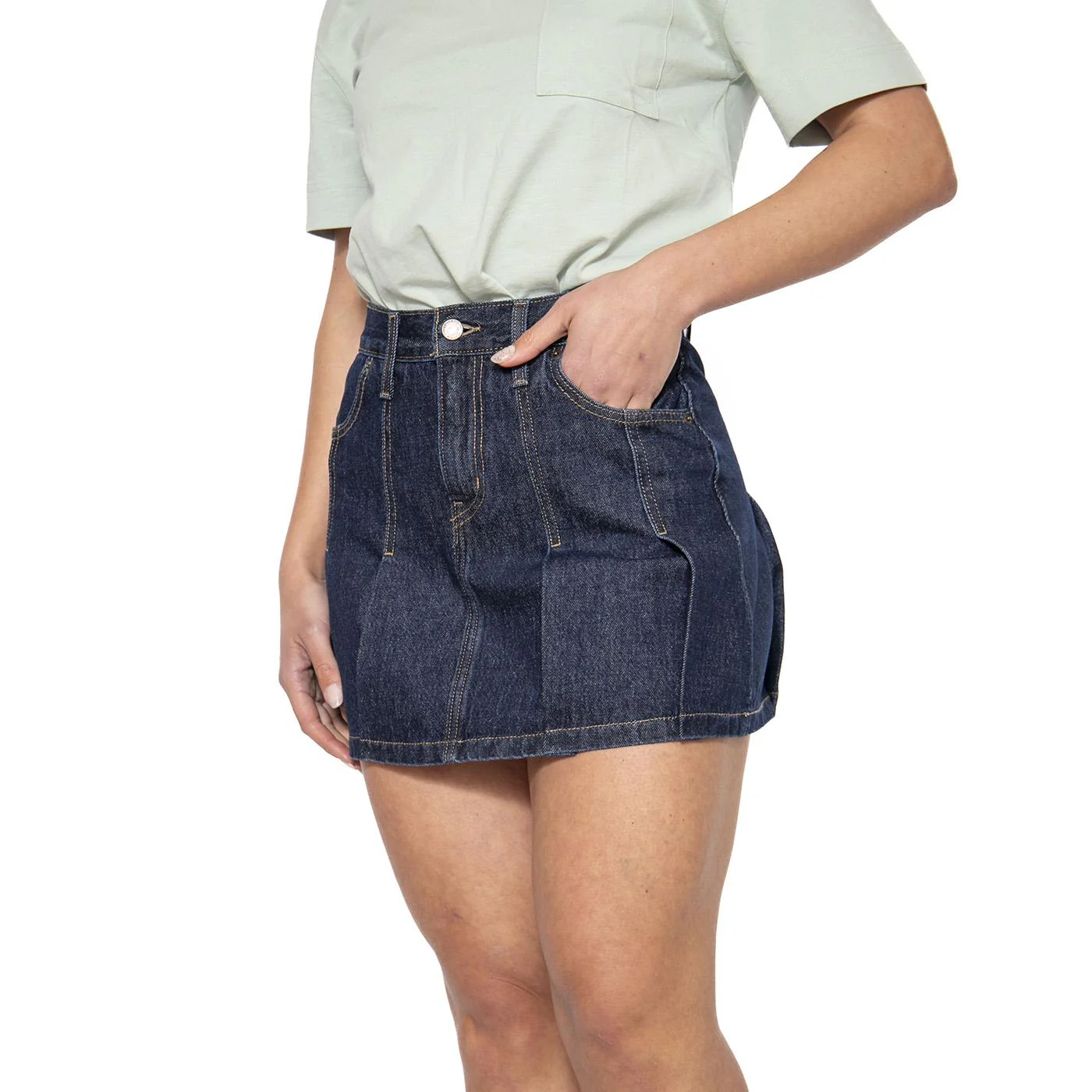 Pleated Mini Skirt Remember Together - Gonna Denim Jeans Donna Blu Donna LEVIS