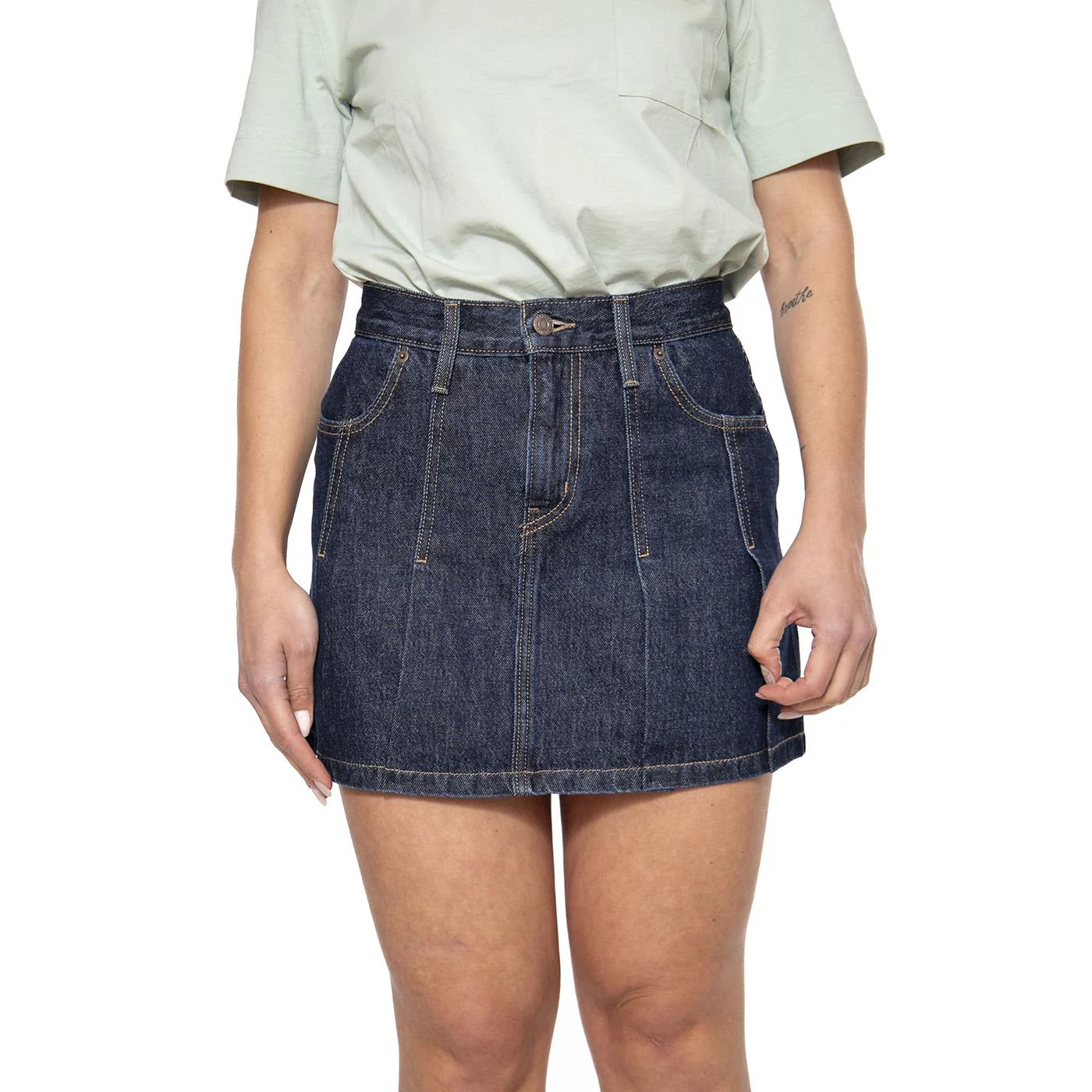 Pleated Mini Skirt Remember Together - Gonna Denim Jeans Donna Blu Donna LEVIS - Image 2