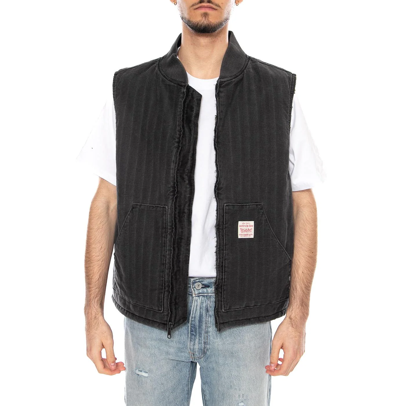 Sansome Vest Double Duty T Black - Giacca Smanicata Uomo Nera Uomo LEVIS - Image 2