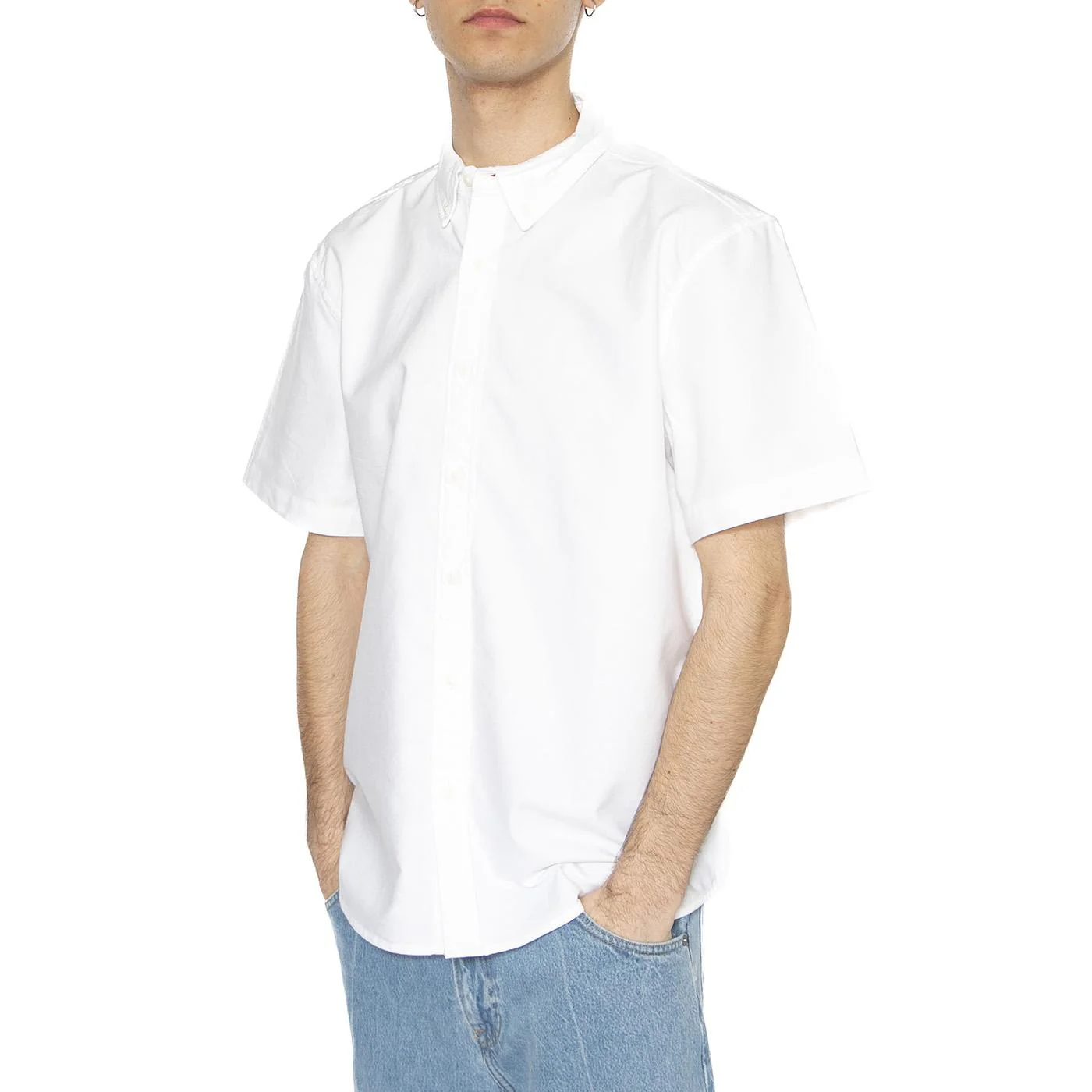SS Authetic Button Down Bright White - Camicia Maniche Corte Uomo Bianca  Uomo LEVIS
