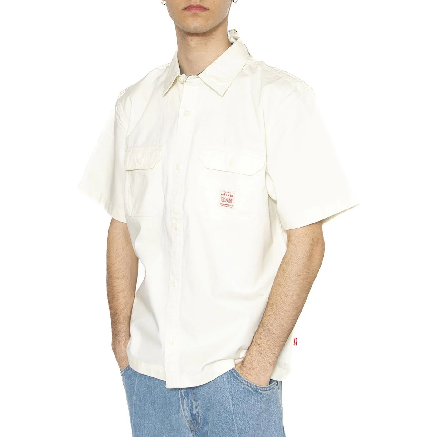 SS Dalton Worker WW Egret - Camicia Maniche Corte Uomo Bianca Uomo LEVIS
