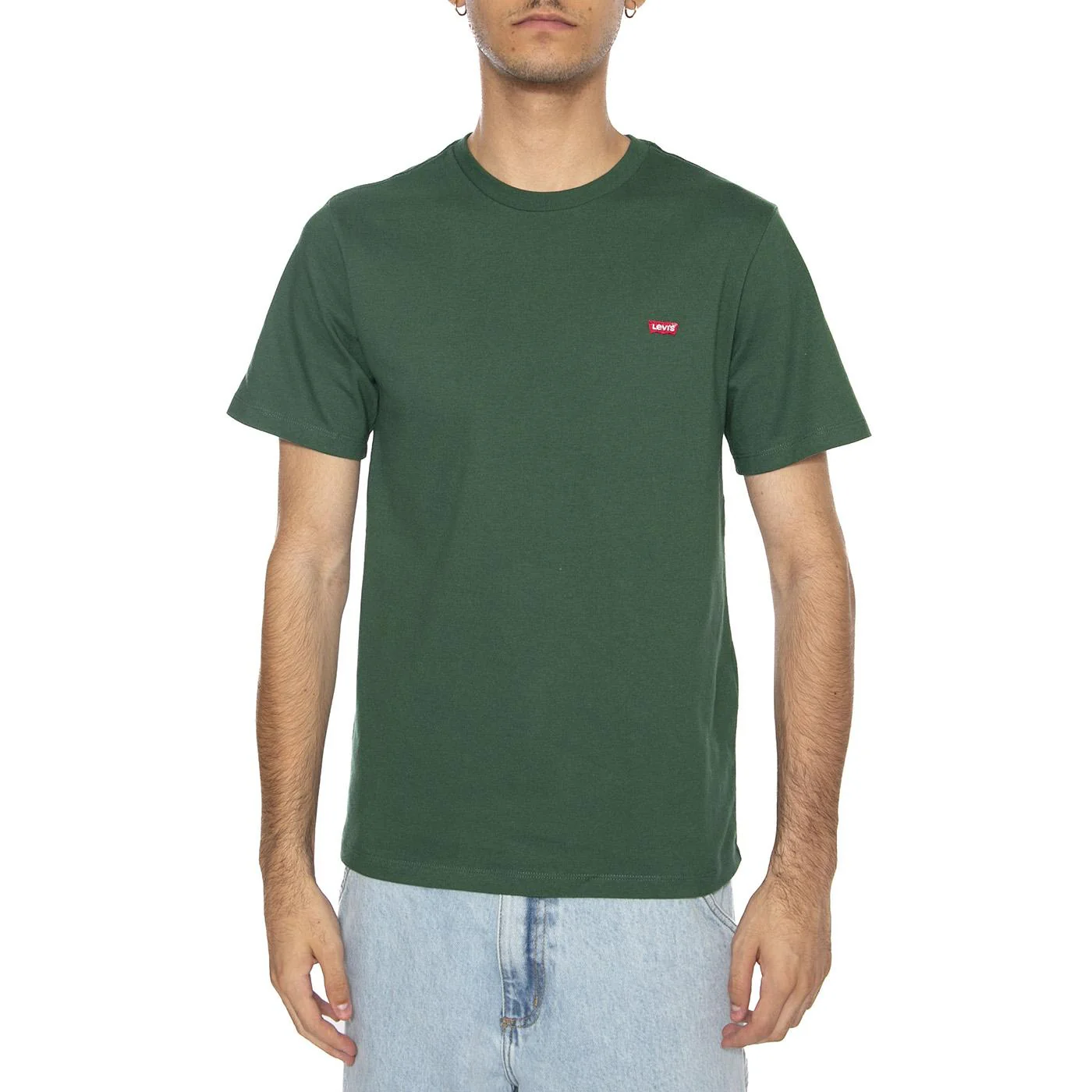 SS Original HM Tee Dark Green Jersey - Maglietta Girocollo Uomo Verde Uomo LEVIS - Image 3