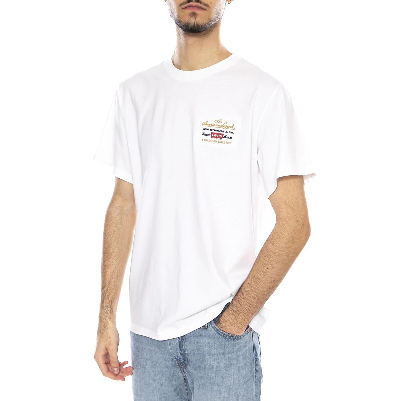 SS Relaxed Fit Tee Archive Sport EMB PRE -- Maglietta Uomo Bianca Uomo LEVIS