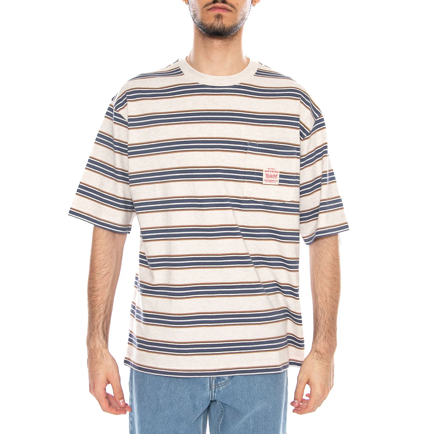 Workwear Tee Caspian Stripe - Maglietta Girocollo Uomo Multicolore Uomo LEVIS - Image 2