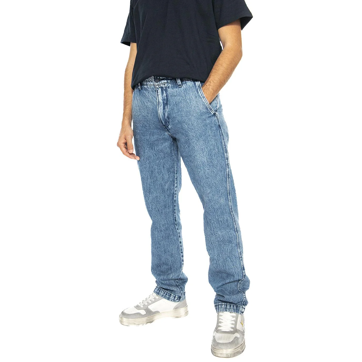 XX Chino Authentic Straight Quarter Past Mid - Pantaloni Denim Jeans Uomo Blu Uomo LEVIS