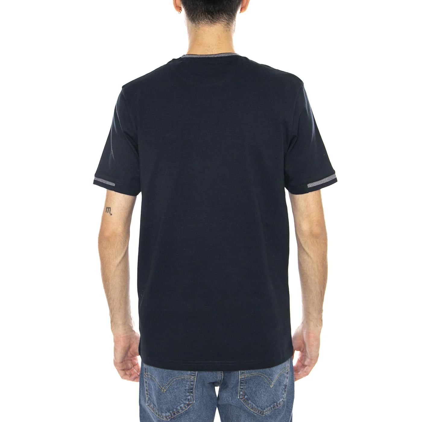Birdseye Half Tipped T-Shirt Dark Navy/Ash Lilac - Maglietta Girocollo Uomo Blu Uomo LYLE & SCOTT - Image 3