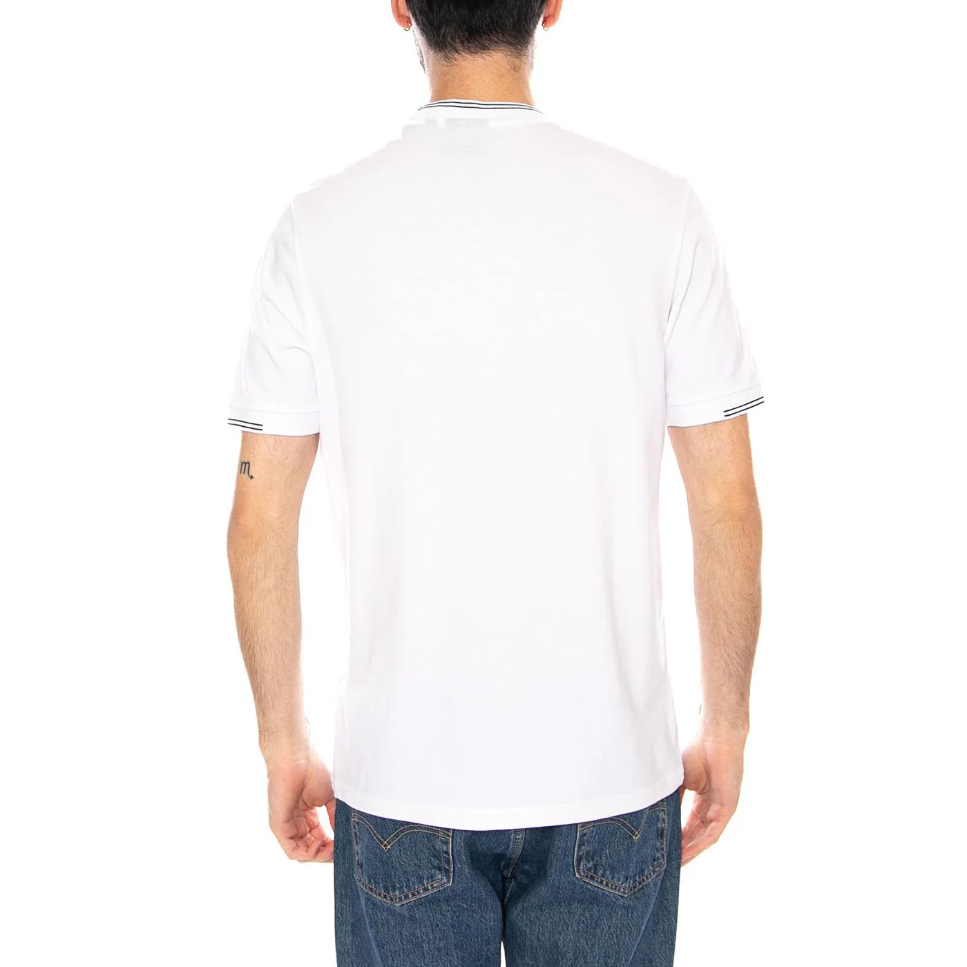 FINE TIPPED T-SHIRT WHITE / EVERGLADE - Maglietta Girocollo Uomo Bianca Uomo LYLE & SCOTT - Image 3