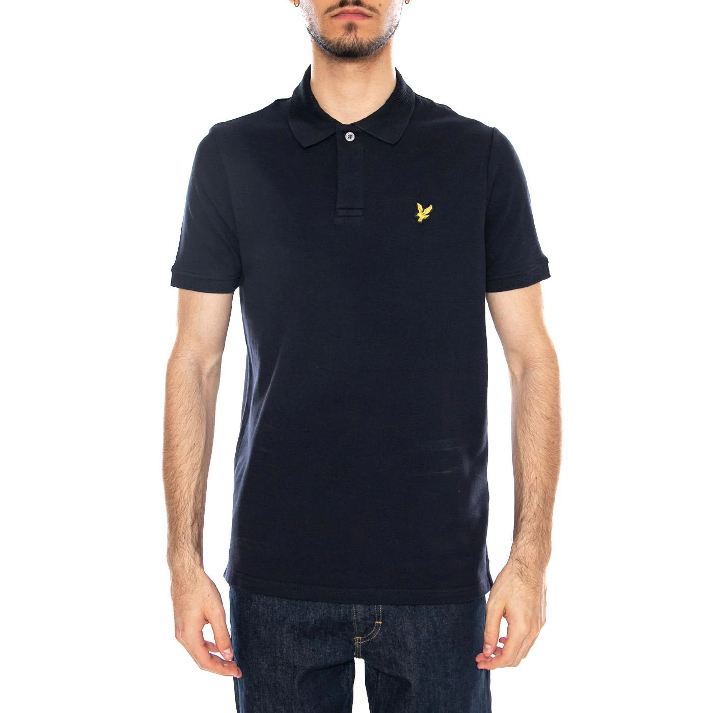 Jacquard Tipped Polo Shirt Dark Navy - Polo Uomo Blu Uomo LYLE & SCOTT - Image 2