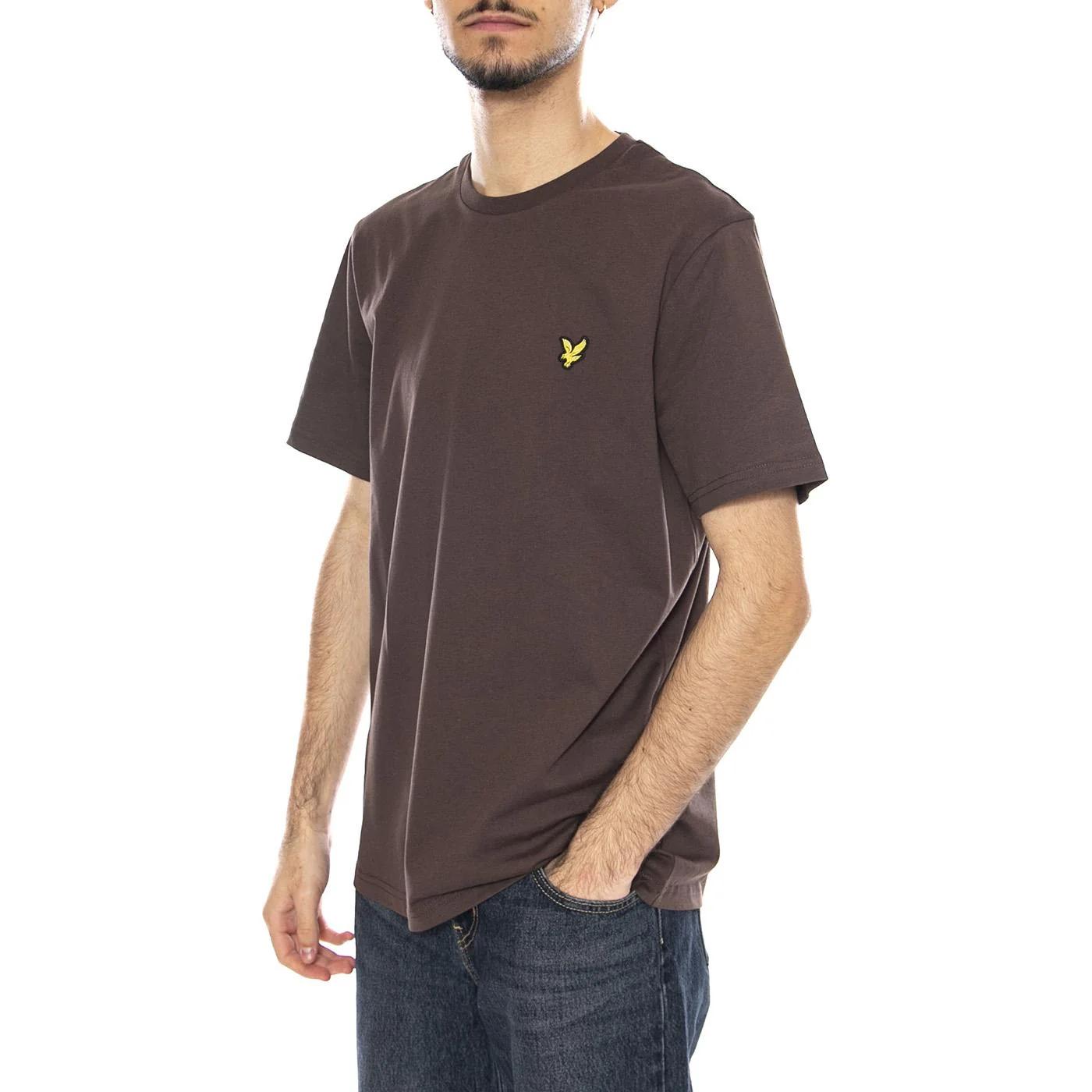 Plain T-Shirt Deep Sepia - Maglietta Girocollo Uomo Marrone Uomo LYLE & SCOTT