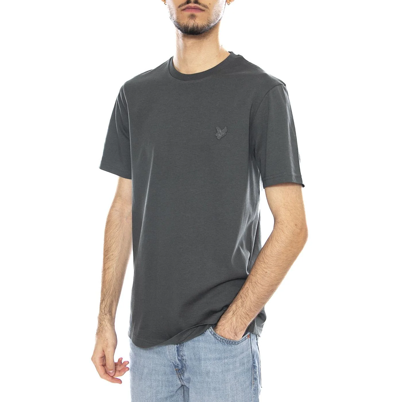 Tonal Eagle Plain T-Shirt Black Water - Maglietta Girocollo Uomo Verde Uomo LYLE & SCOTT